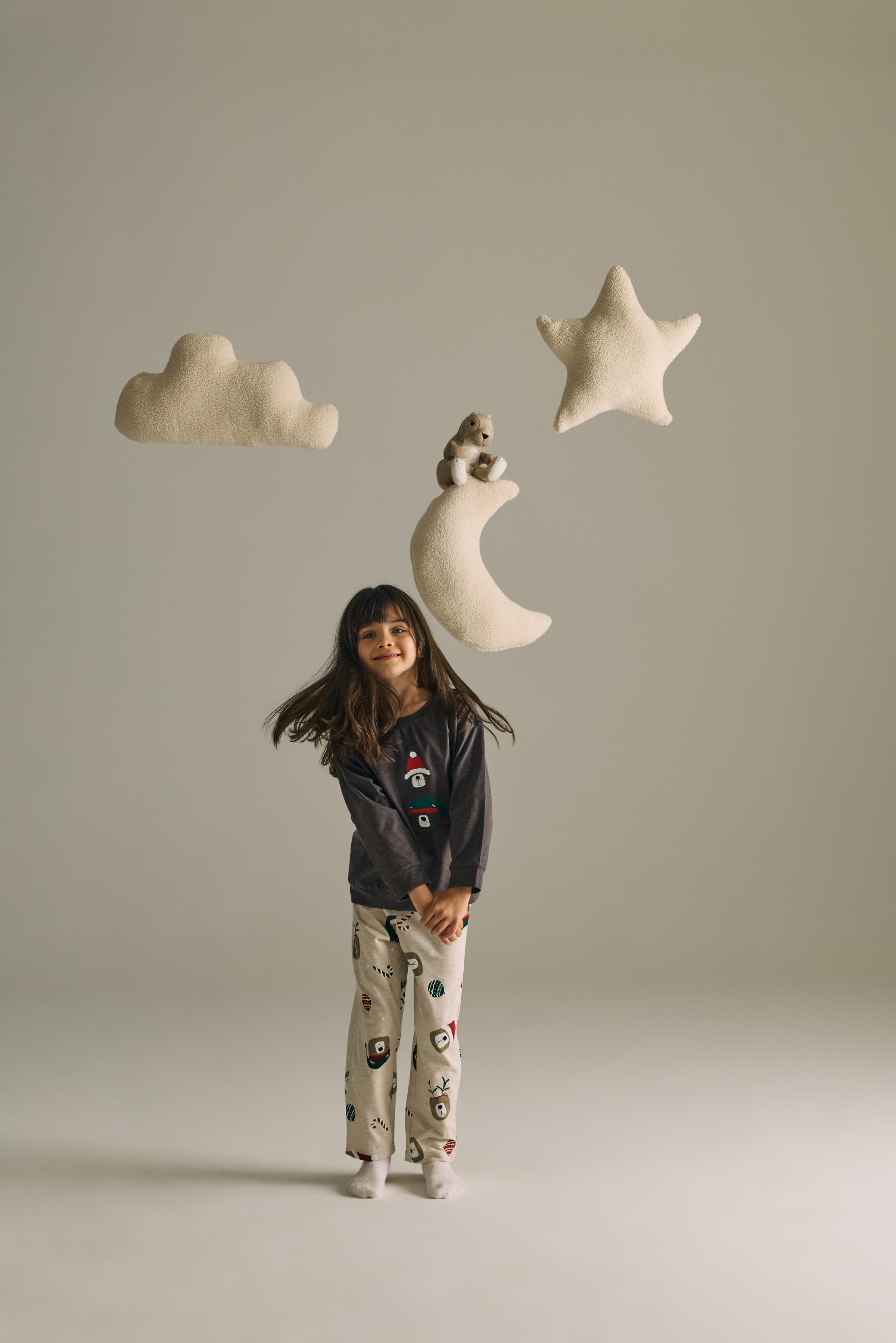 Kids' Brown Cotton Pajama Set — view 2