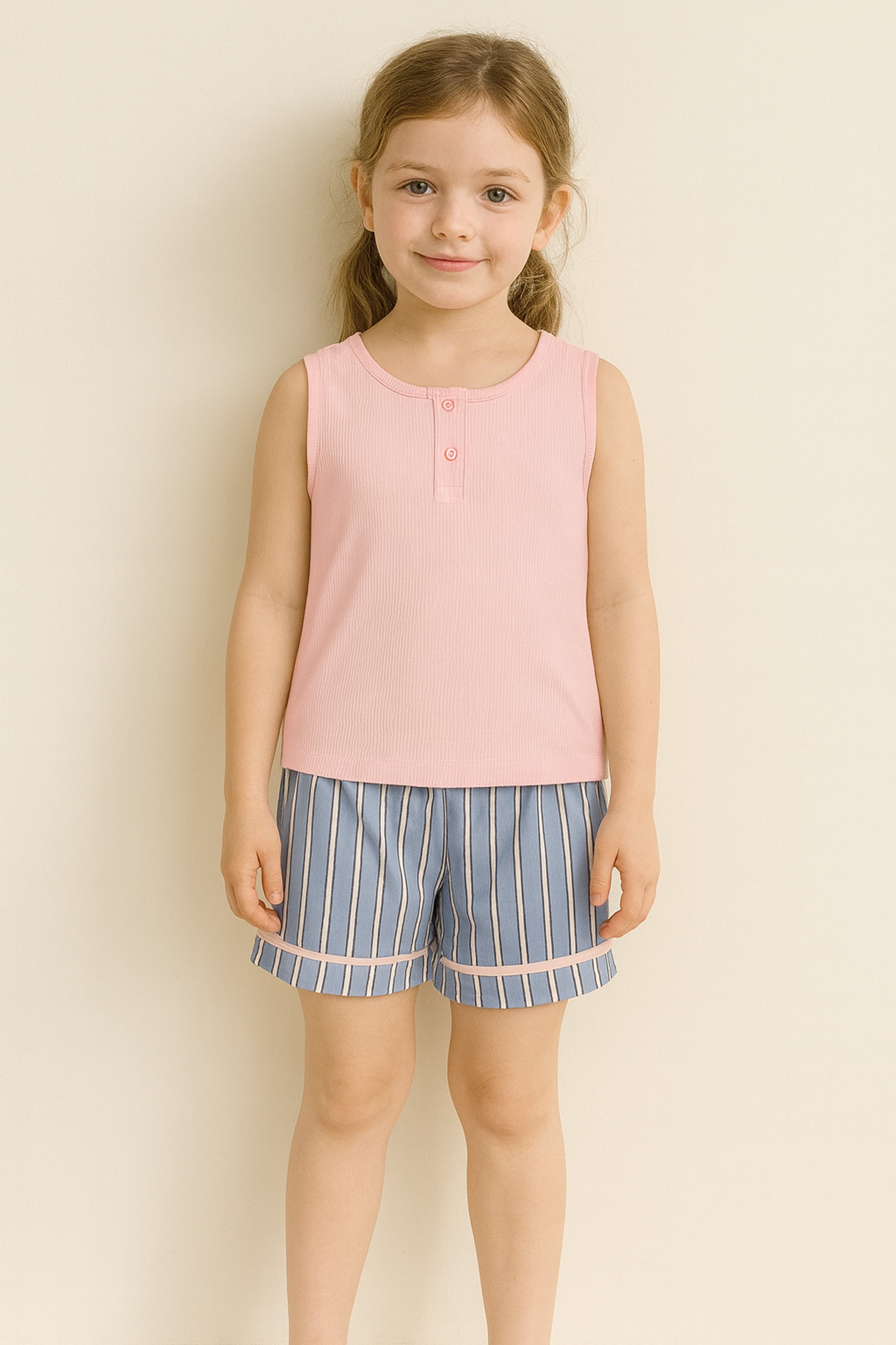 Kids' Pink Modal Pajama Set — view 1