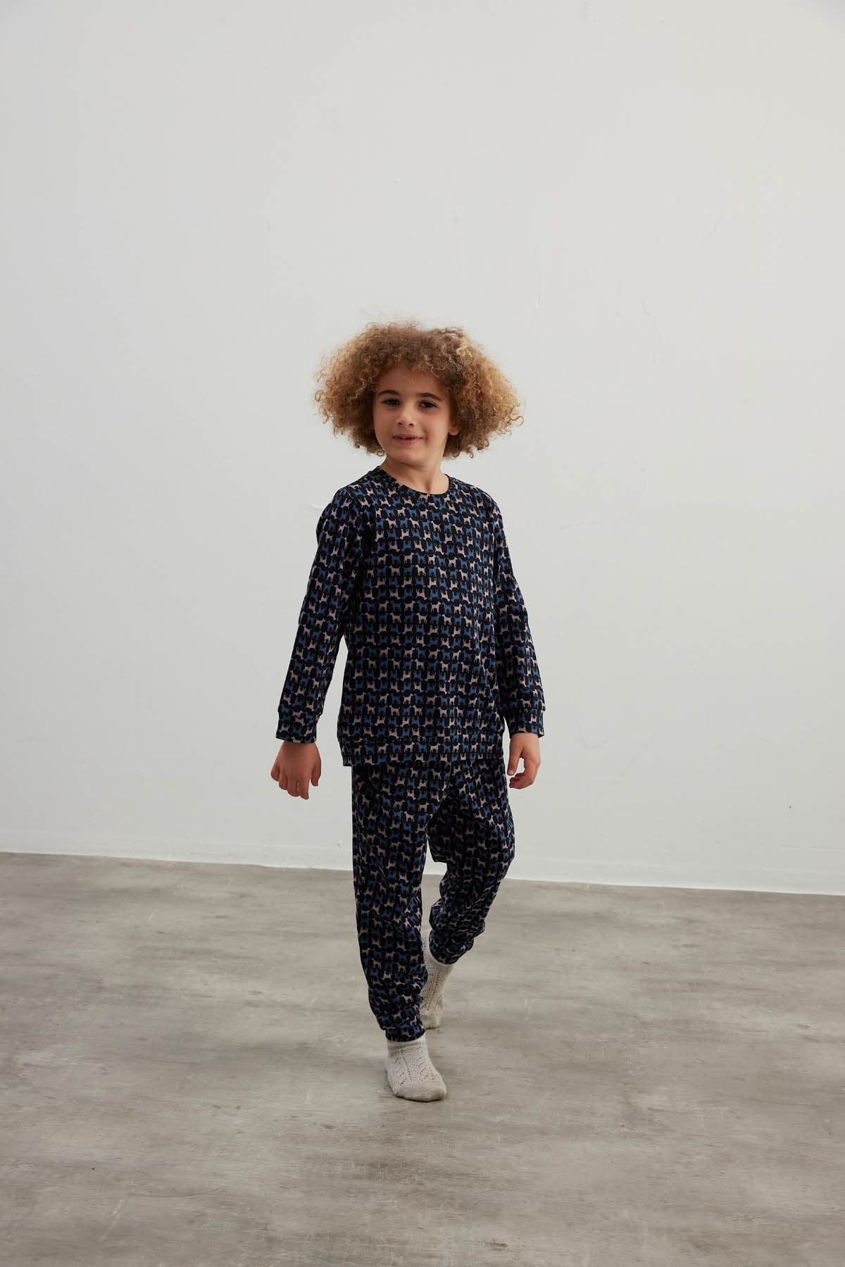 Kids' Black Printed Cotton Pajama Set — view 3