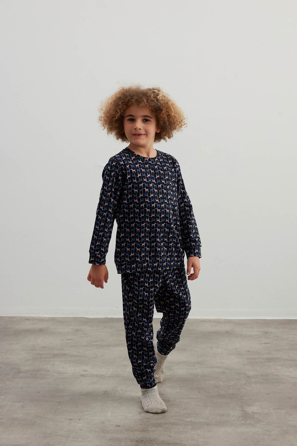 Kids' Black Printed Cotton Pajama Set — view 4