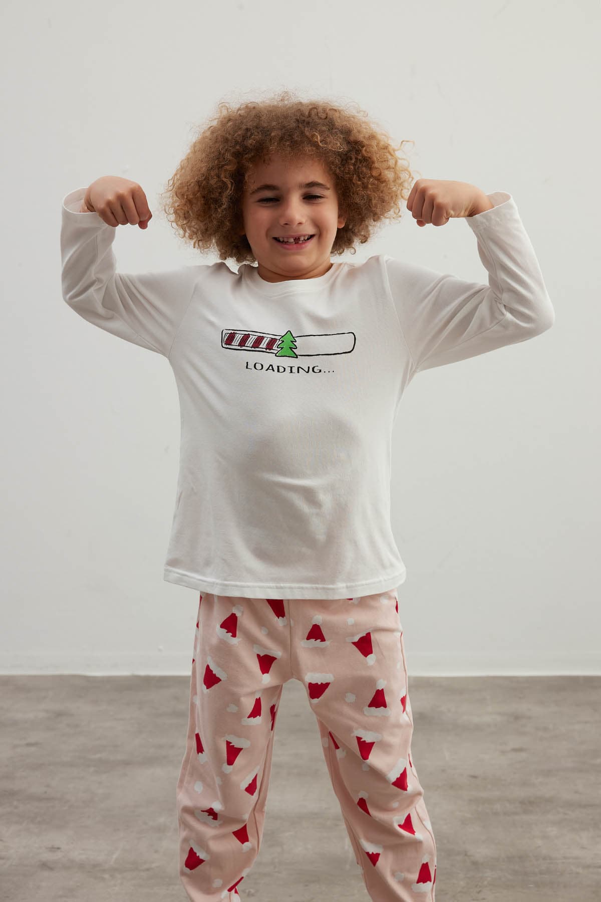 Kids' Ecru Cotton Pajama Set — view 1