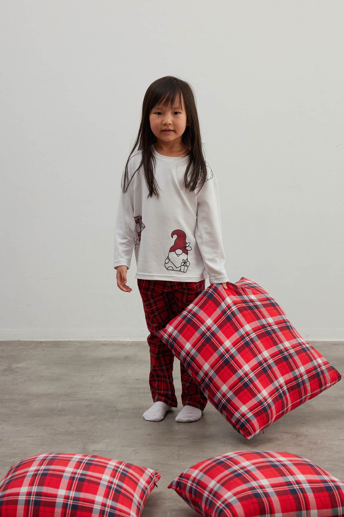 Kids' Ecru Cotton Pajama Set — view 2