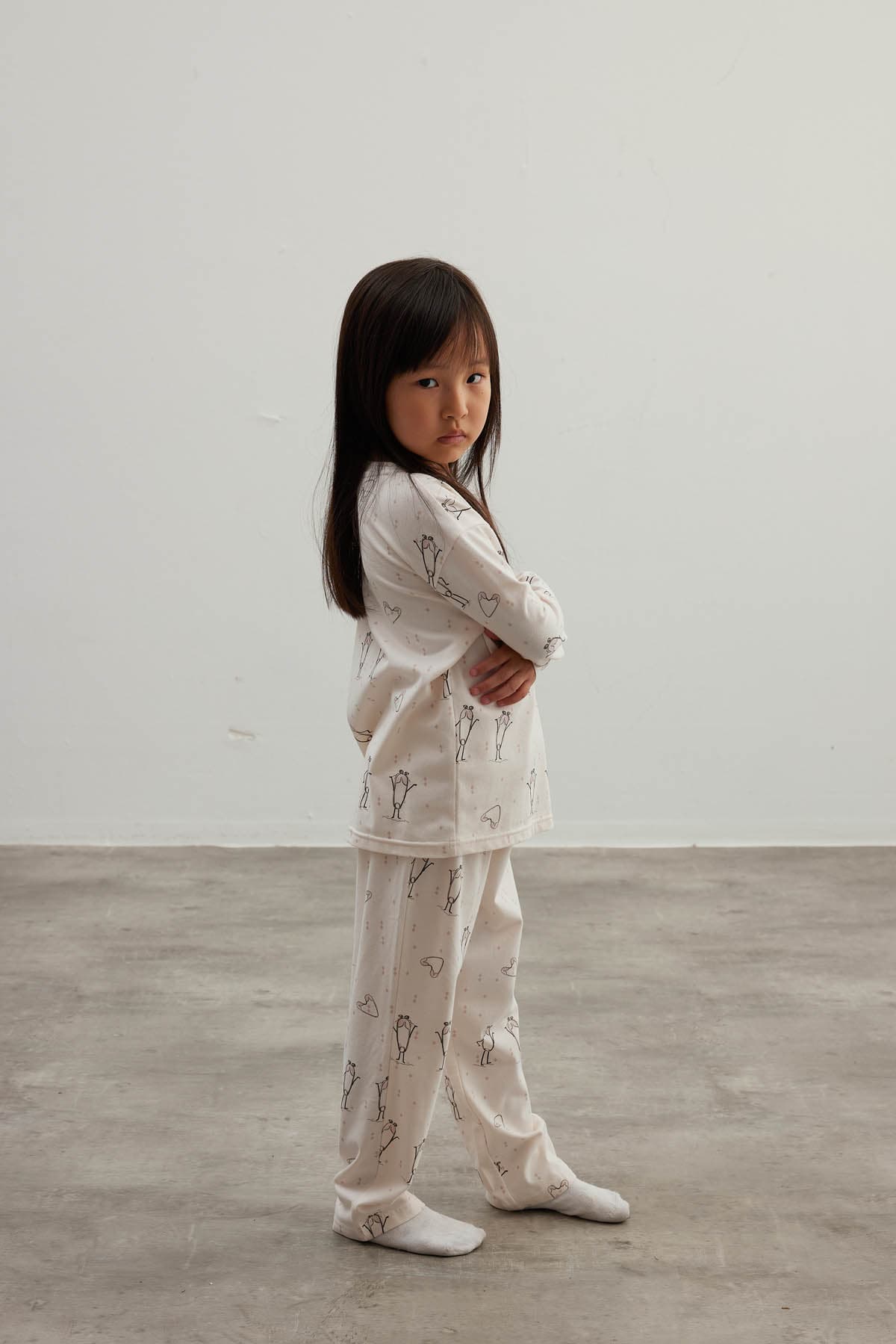 Kids' Ecru Printed Cotton Pajama Set — view 4