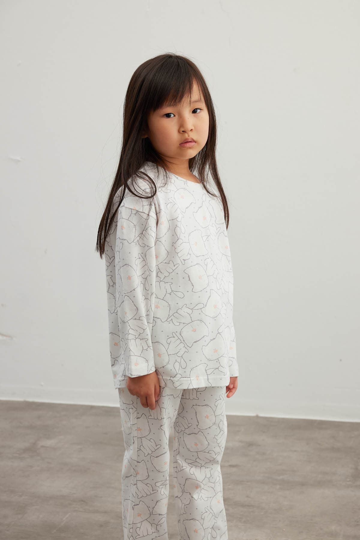 Kids' Grey Printed Cotton Pajama Set — view 3