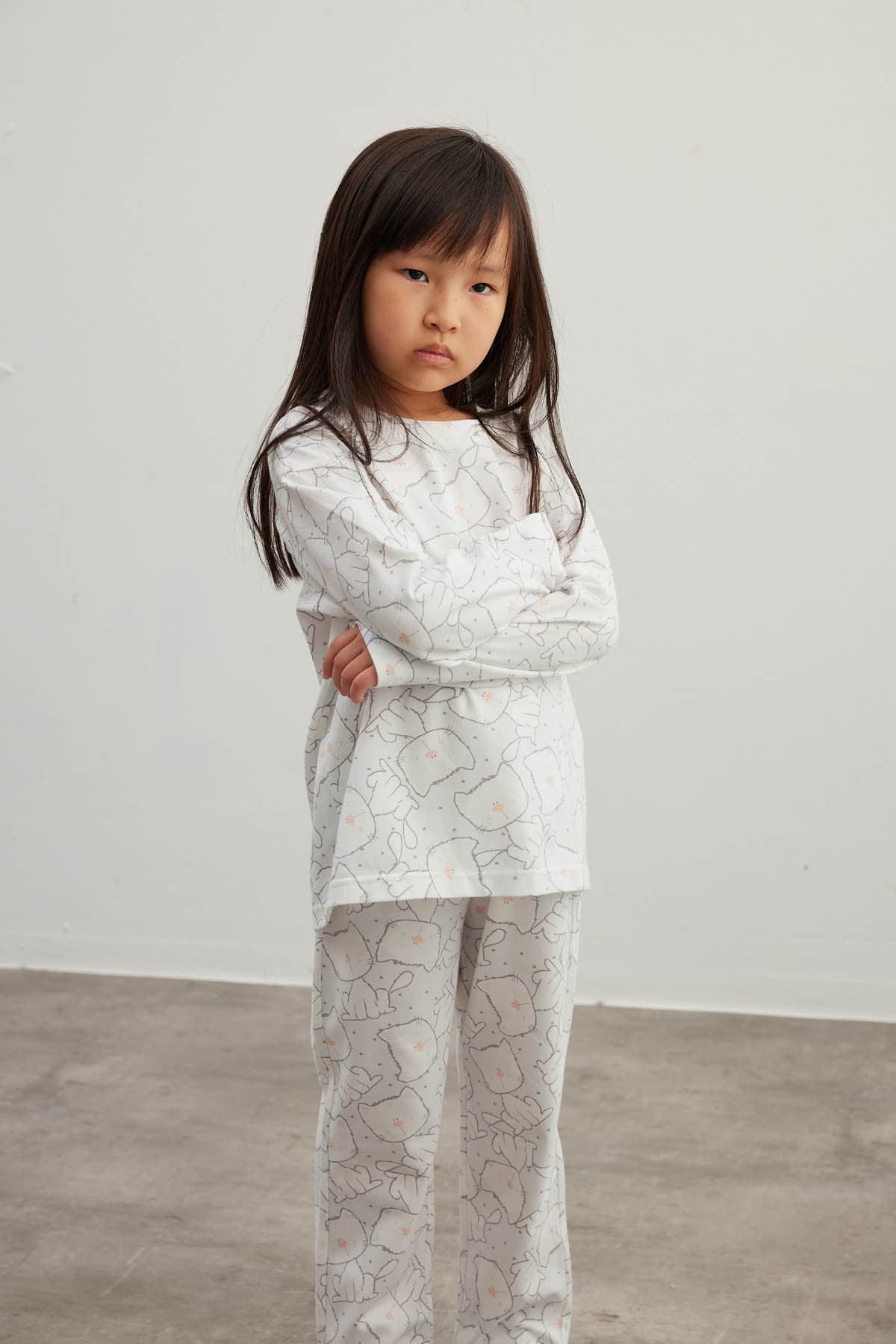 Kids' Grey Printed Cotton Pajama Set — view 4