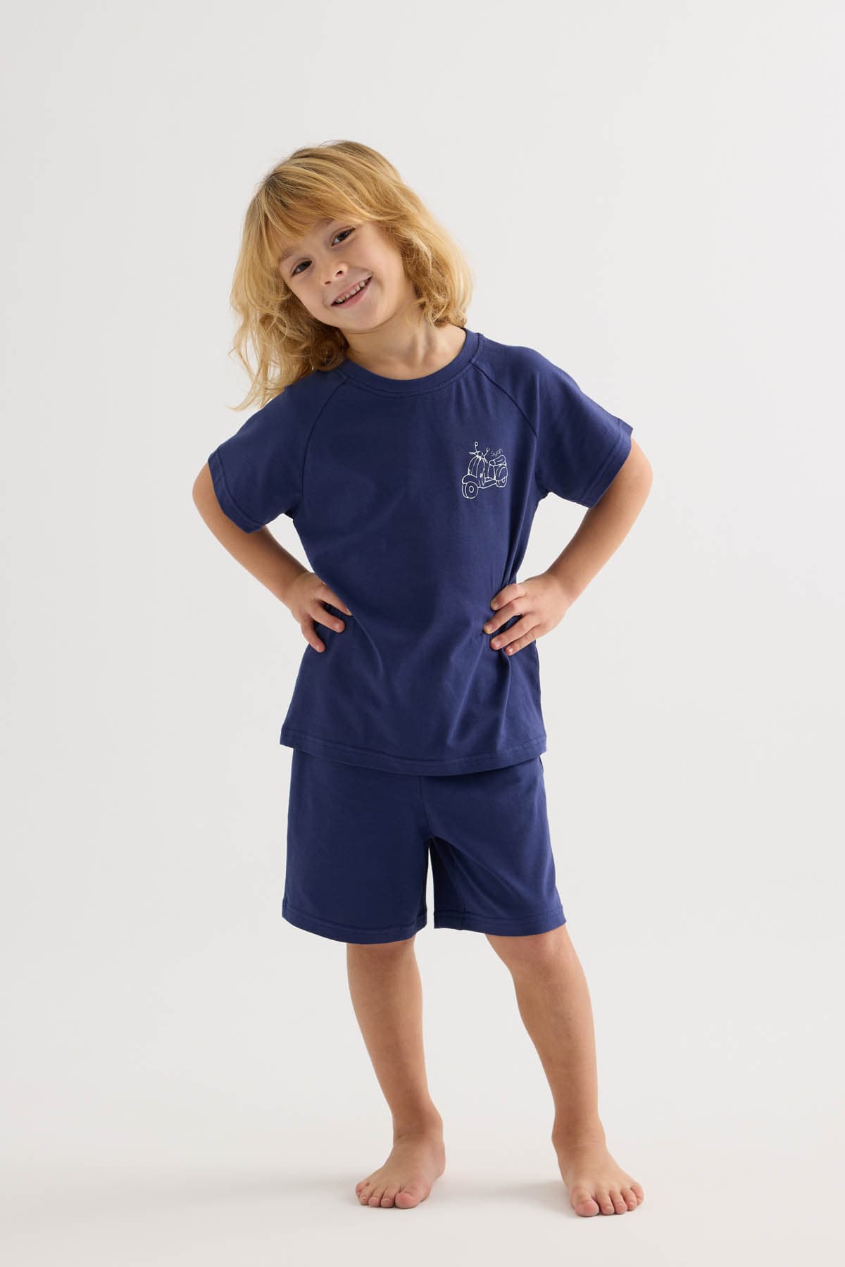 Kids' Navy Cotton Pajama Set — view 1