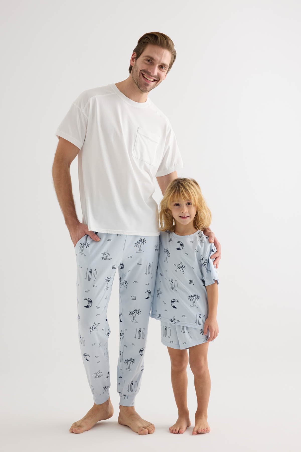 Kids' Navy Printed Cotton Pajama Set — view 2