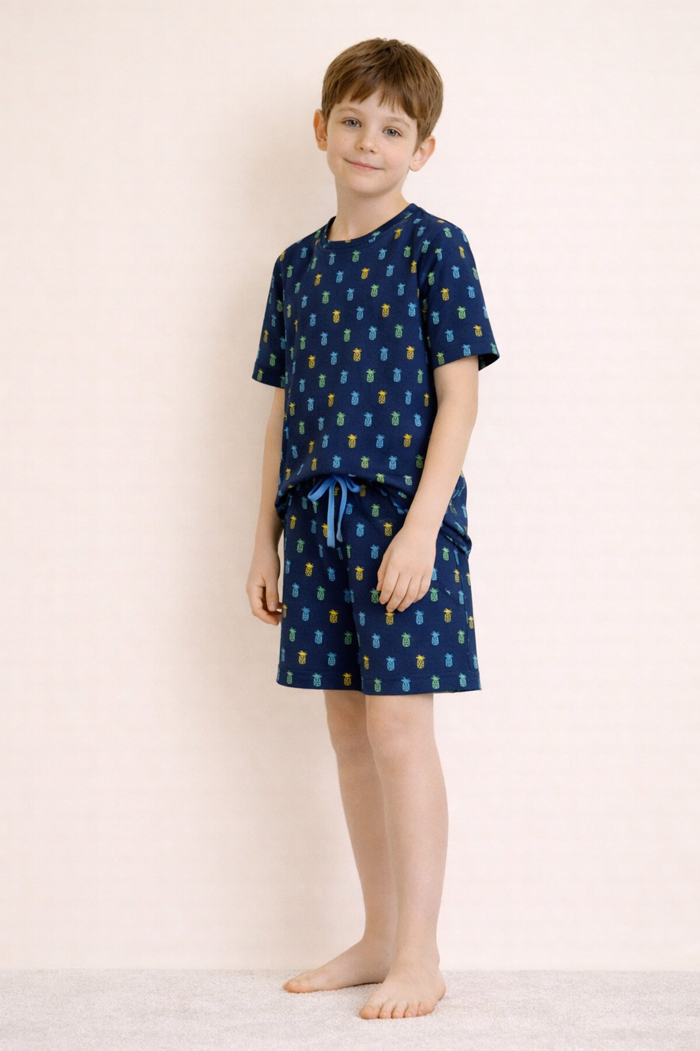 Kids' Neutral Printed Cotton Pajama Set — view 2