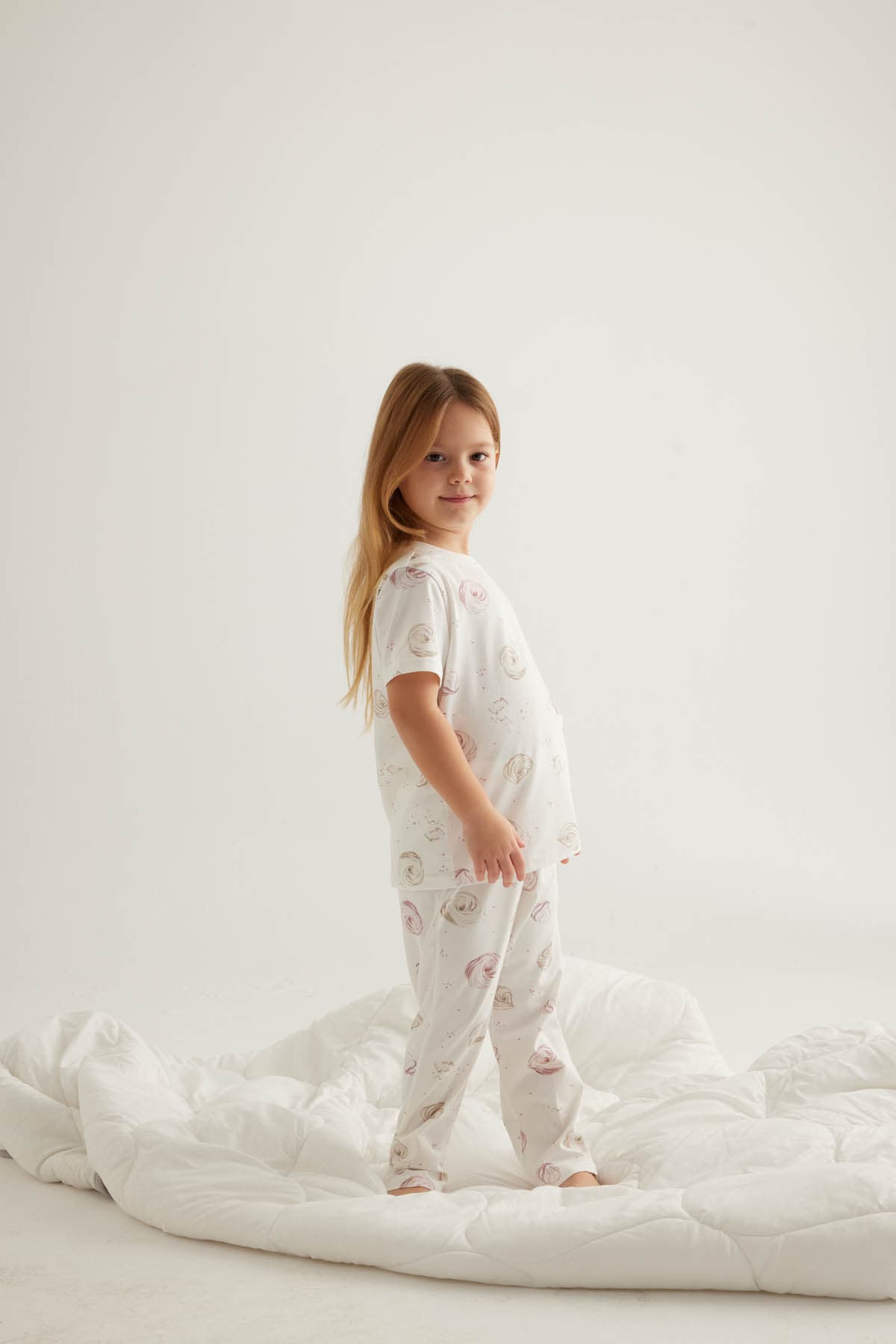 Kids' Pink Printed Cotton Pajama Set — view 3