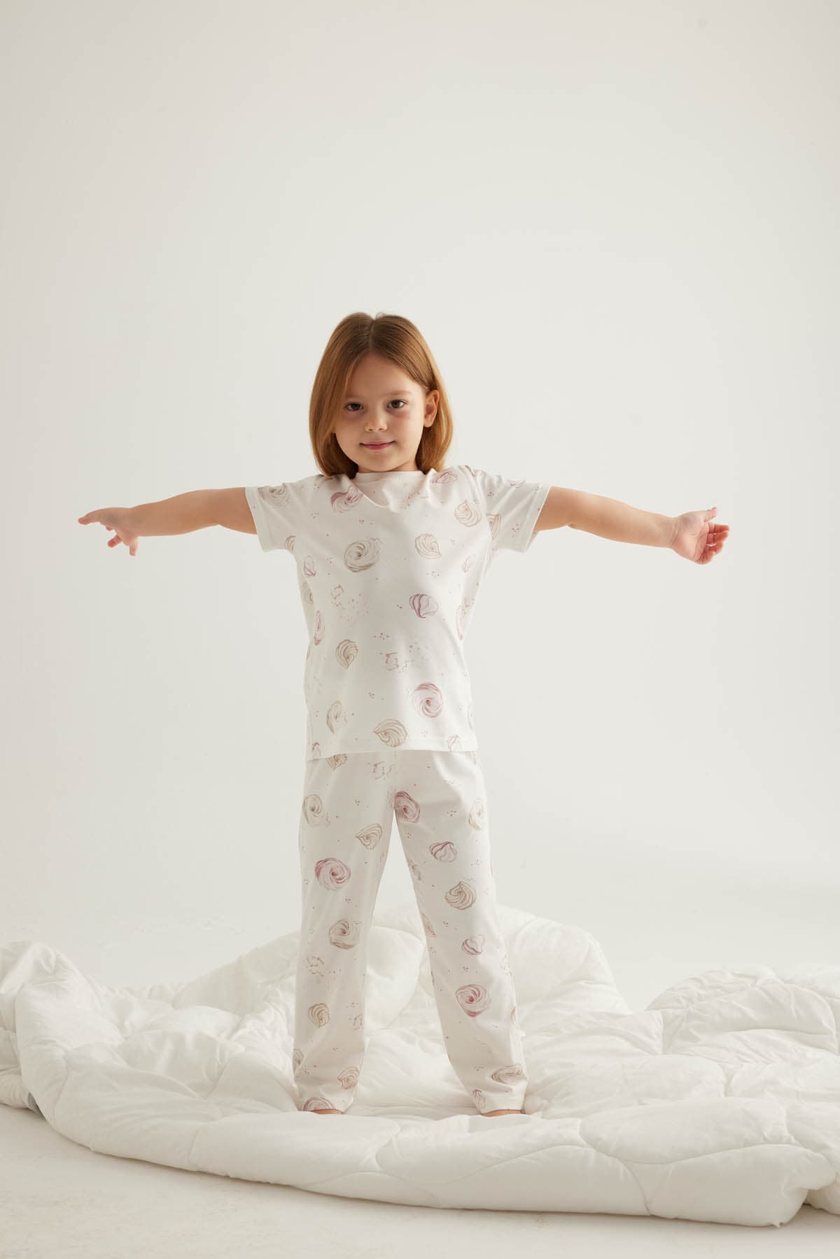 Kids' Pink Printed Cotton Pajama Set — view 4