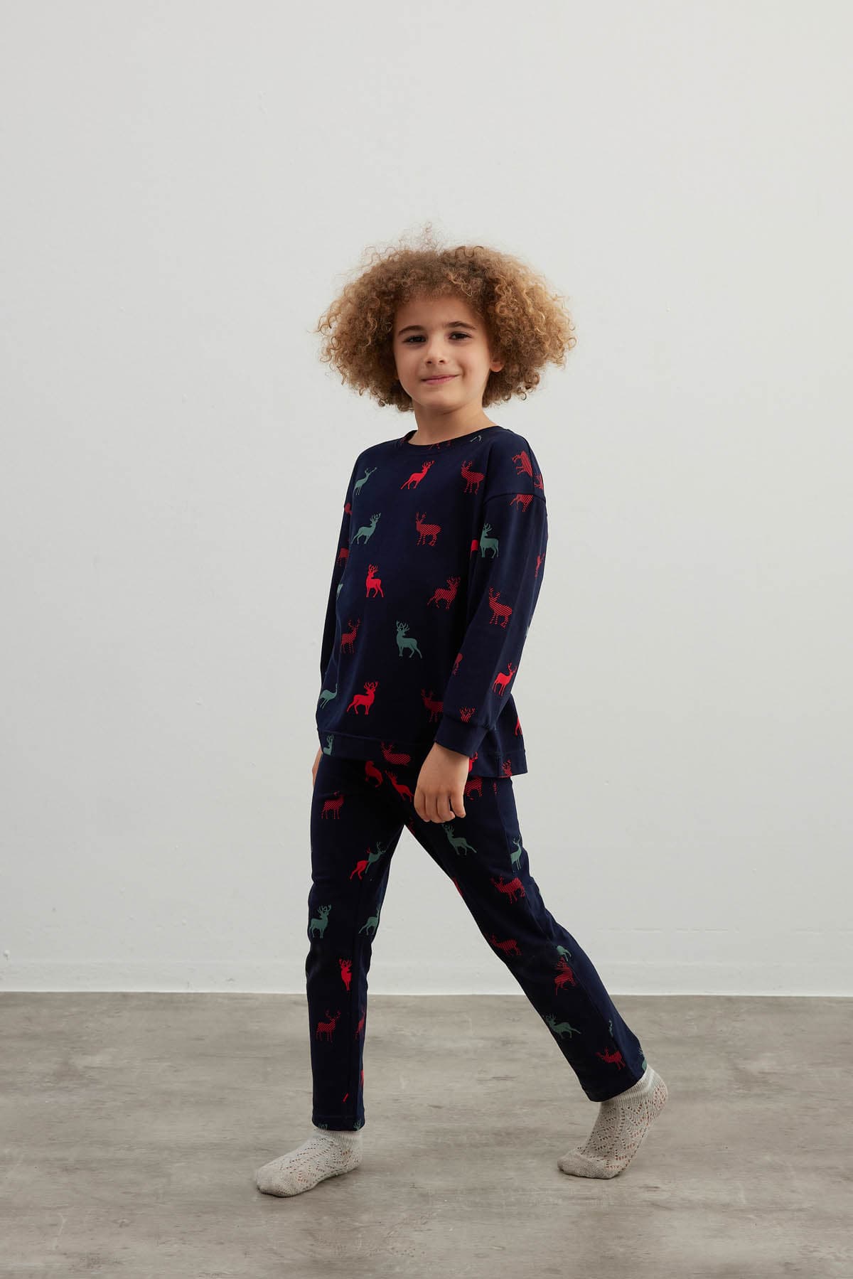 Kids' Red Printed Cotton Pajama Set — view 2