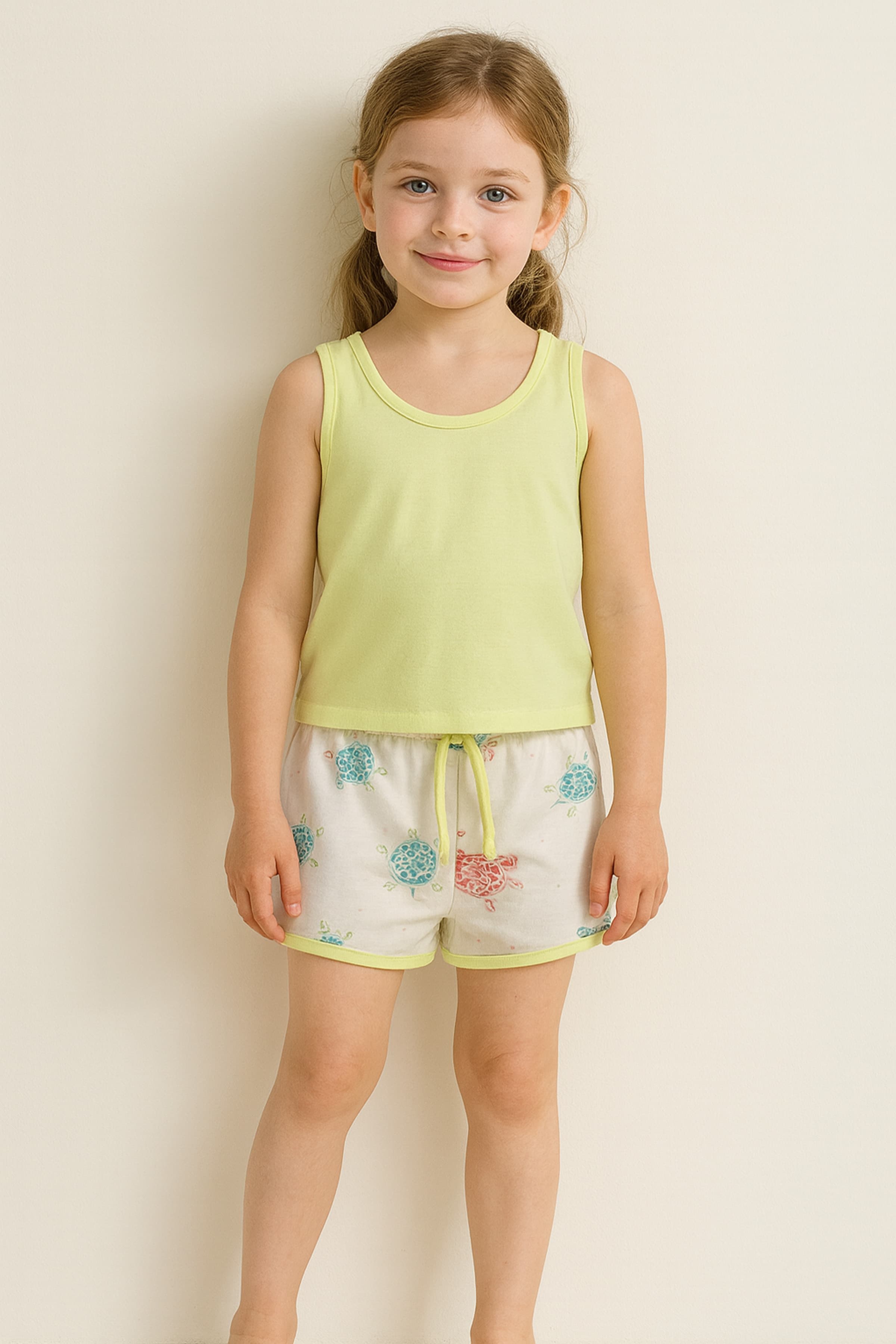 Kids' Yellow Cotton Pajama Set — view 1
