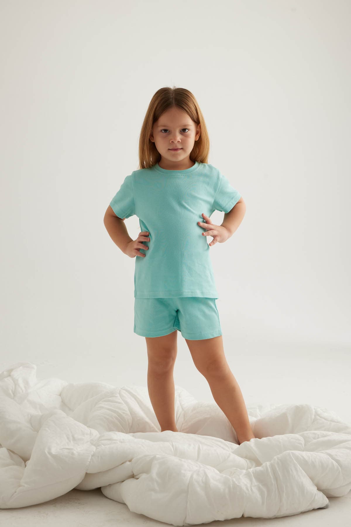 Kids' Green Cotton Shorts — view 1