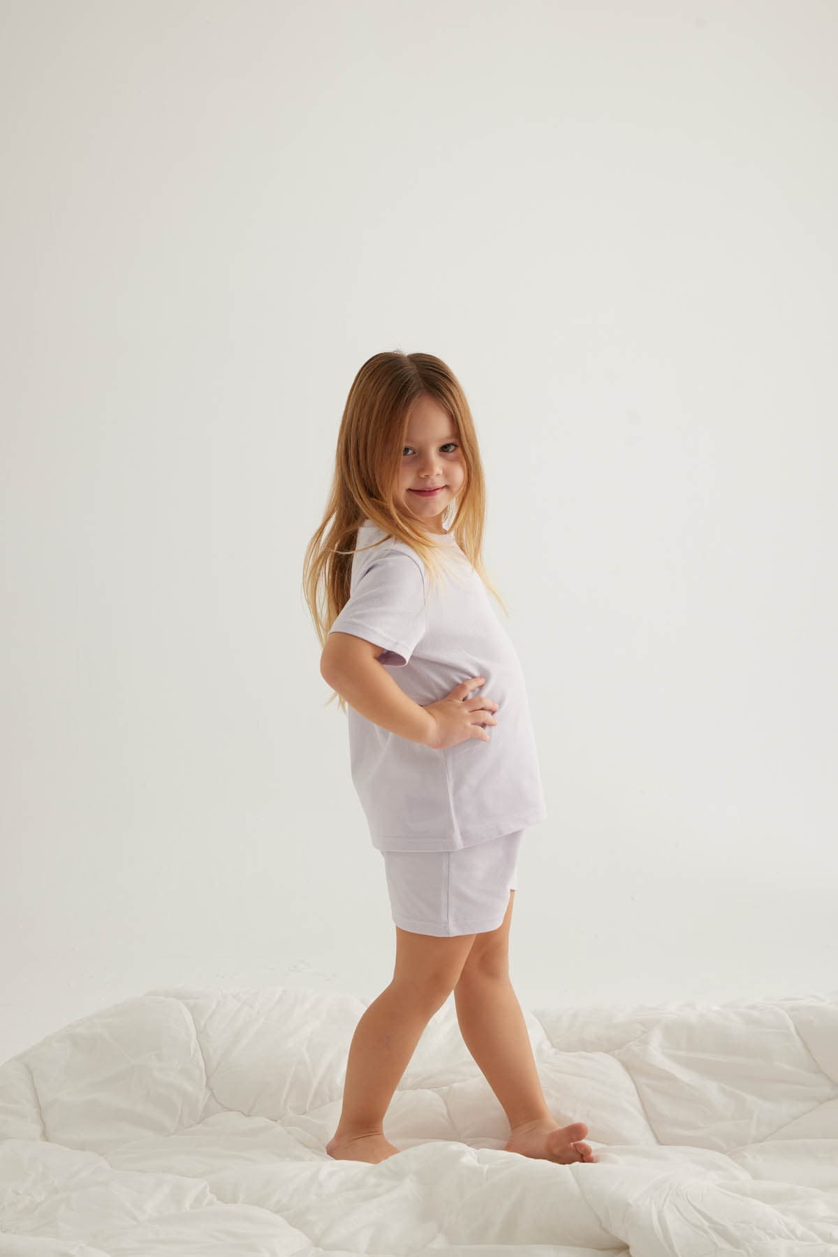 Kids' Lilac Cotton Shorts — view 1