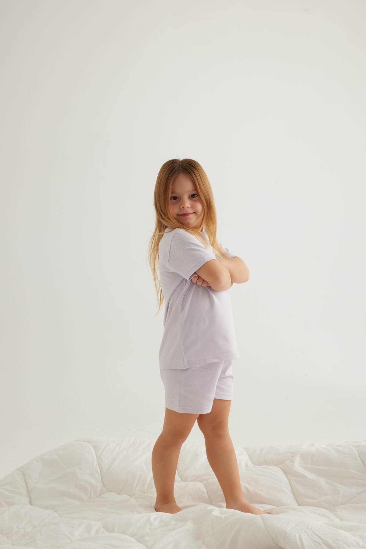 Kids' Lilac Cotton Shorts — view 4