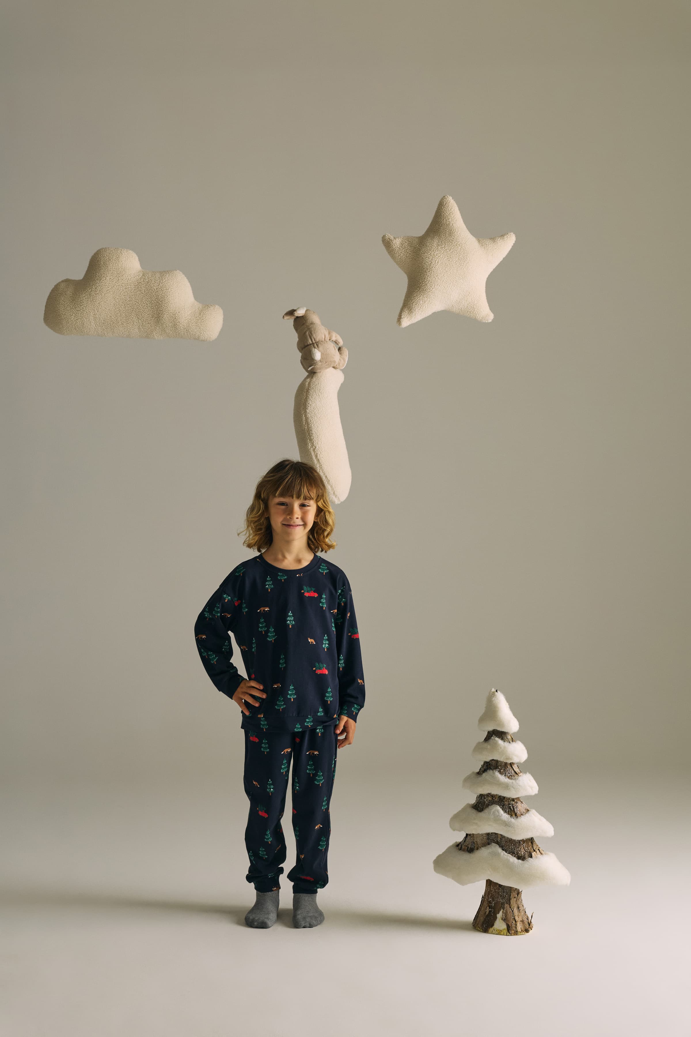 Kids' Green Printed Cotton Pajama Set — view 2