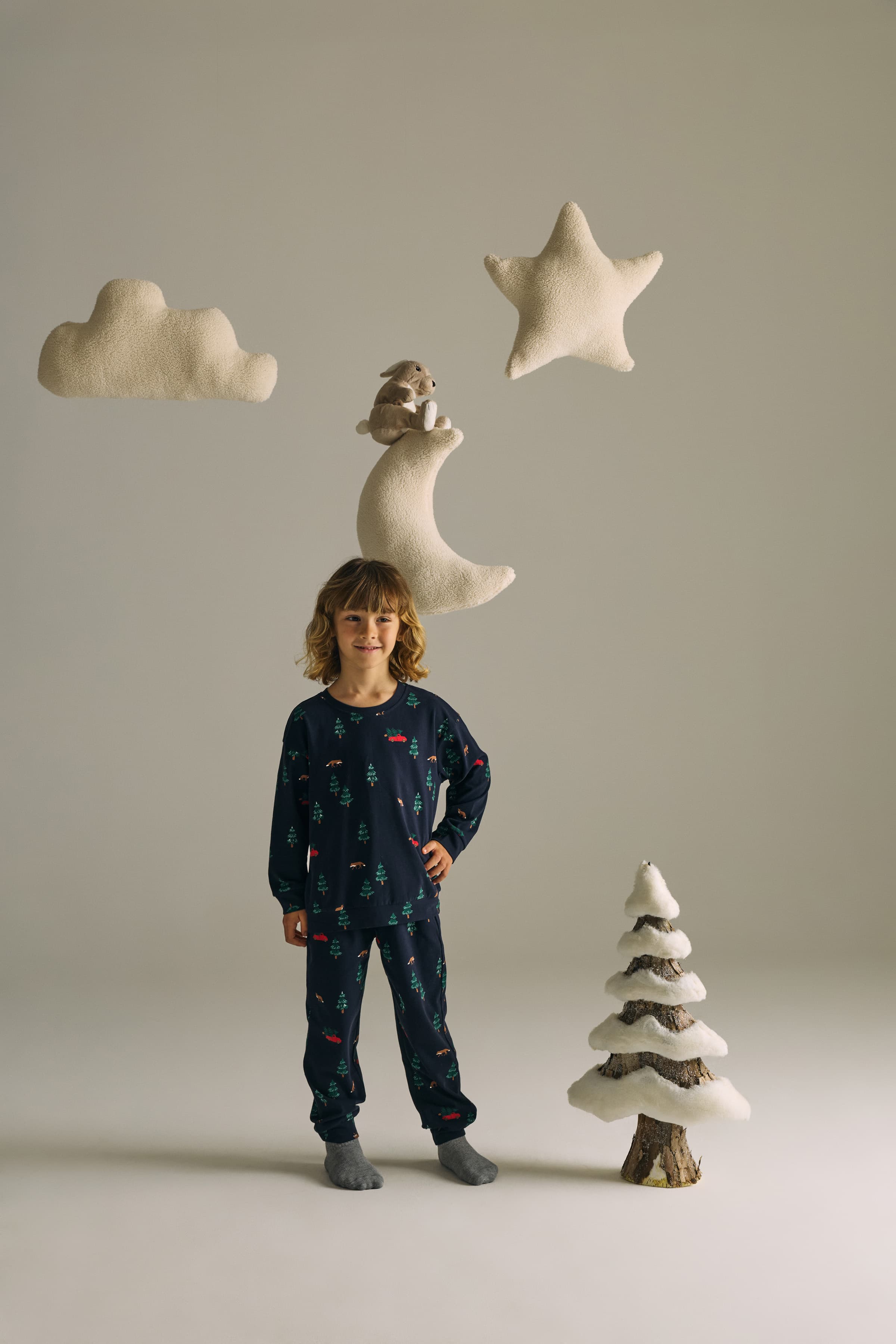 Kids' Green Printed Cotton Pajama Set — view 3