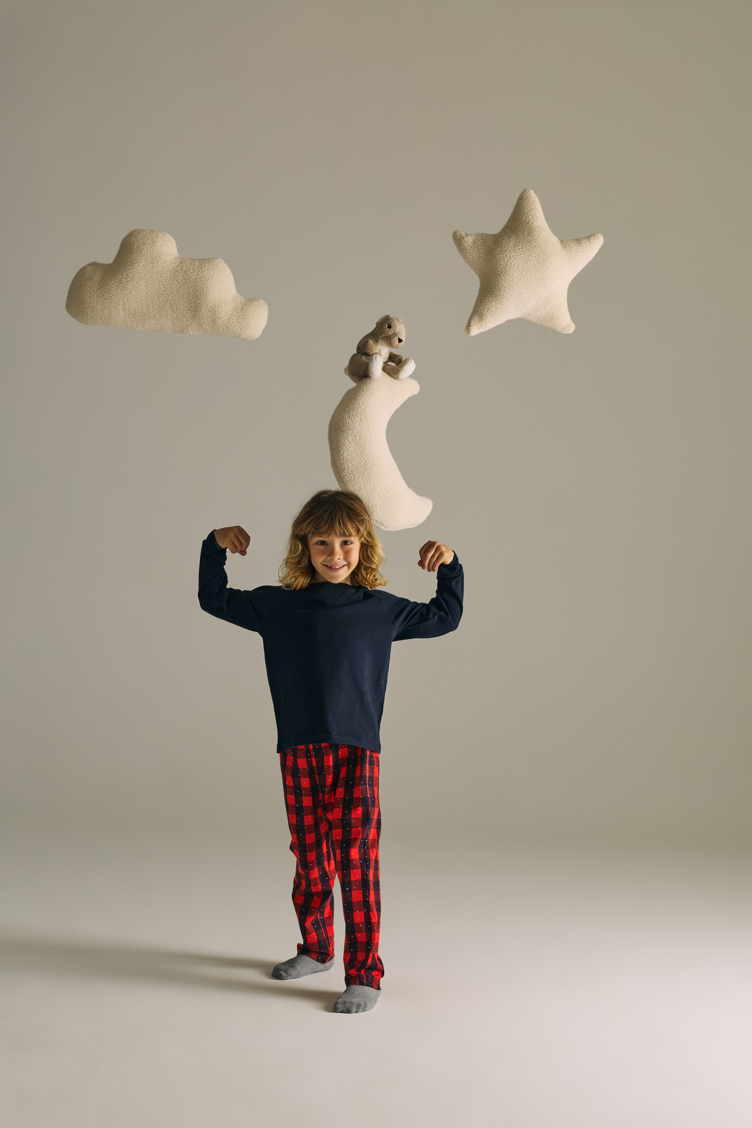 Kids' Navy Cotton Pajama Set — view 2