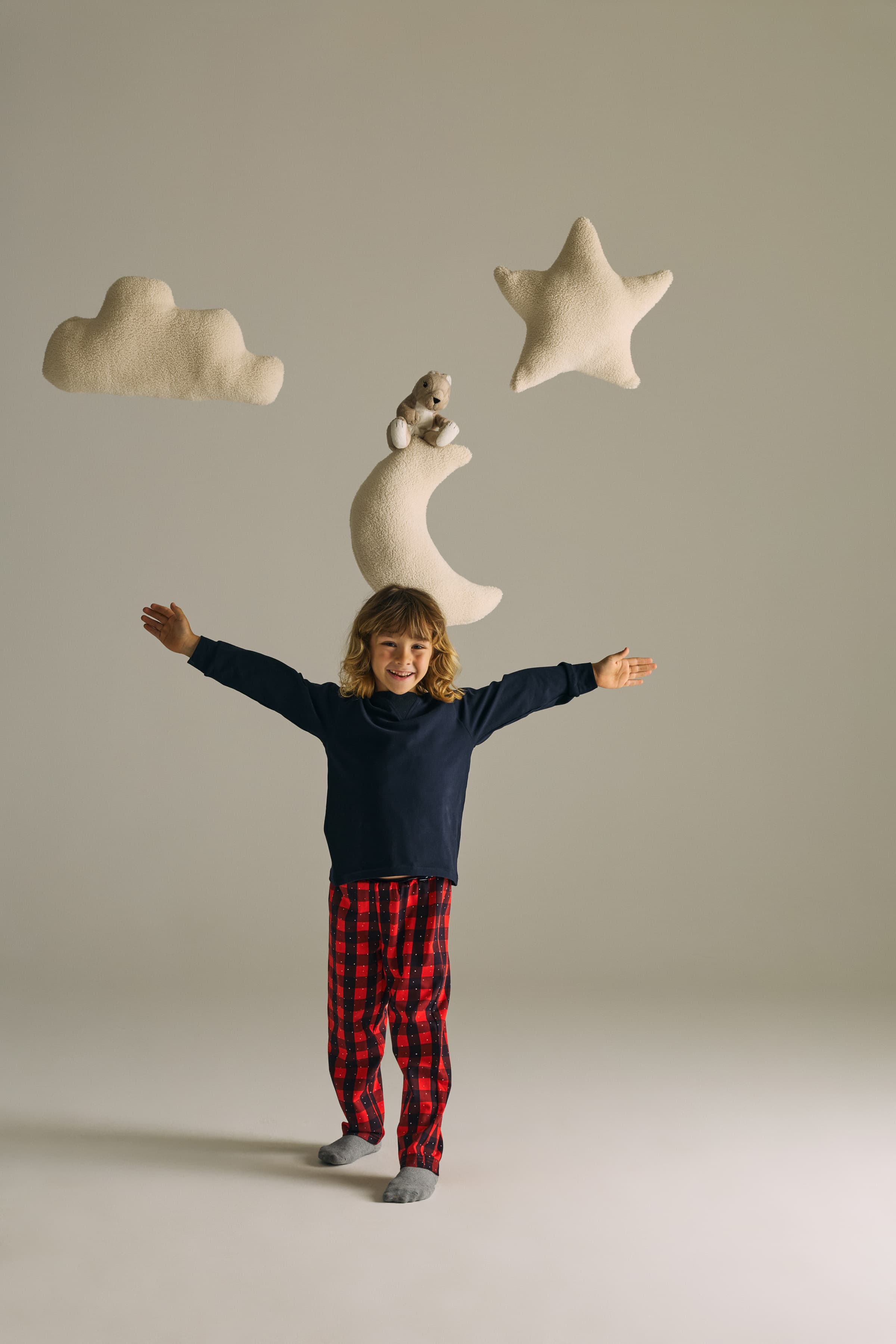 Kids' Navy Cotton Pajama Set — view 3