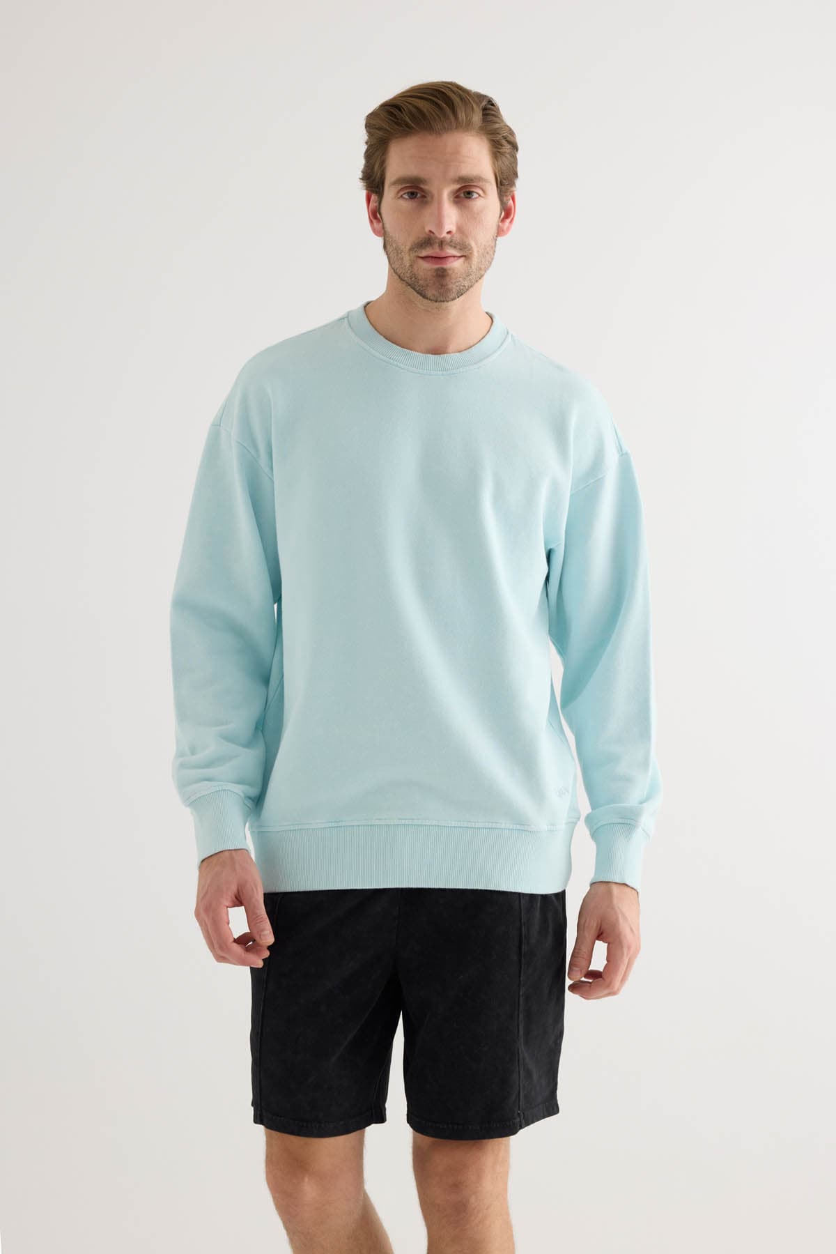 Men's Blue Cotton Sweatshirt — view 1