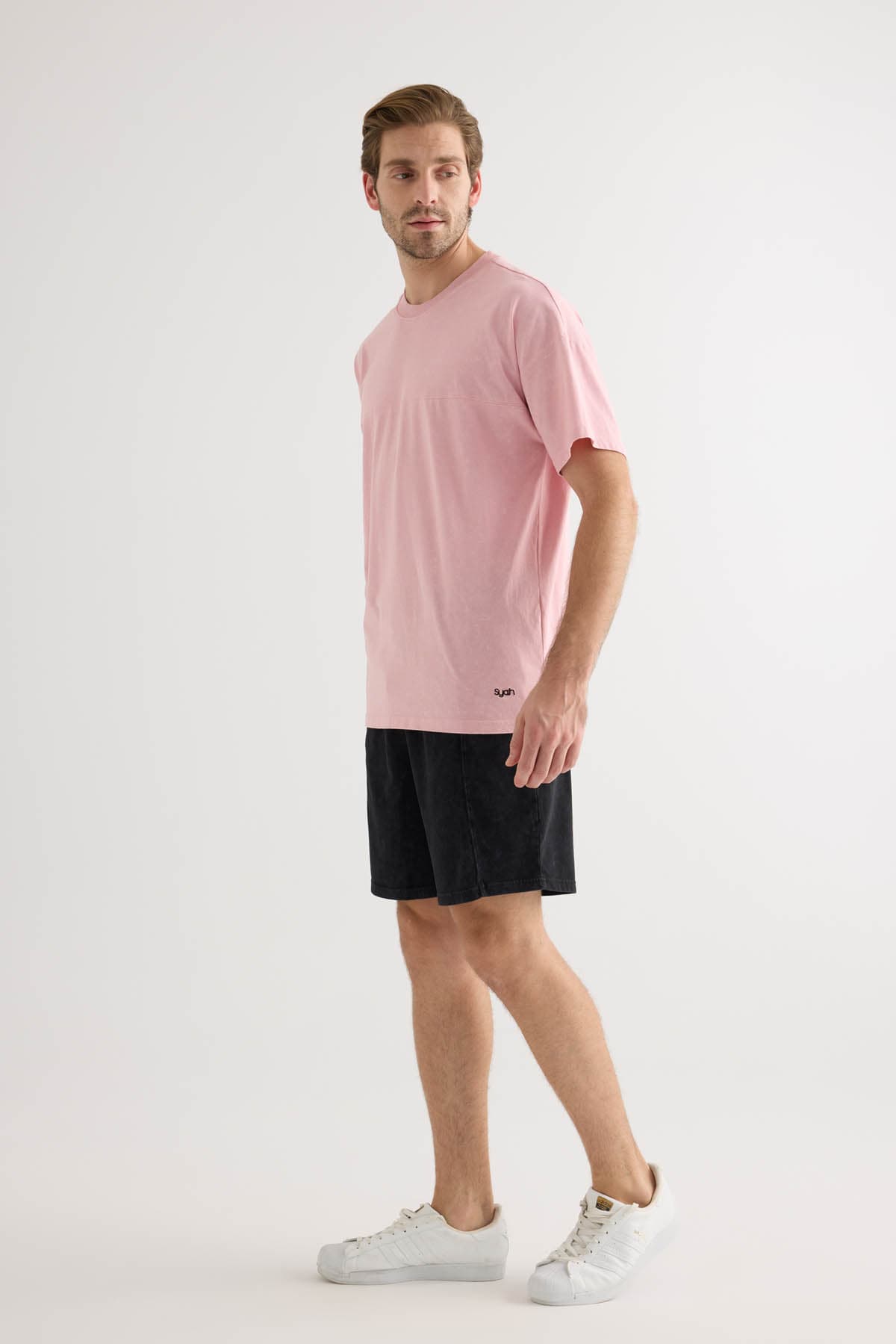 Men's Pink Cotton Tee — view 4