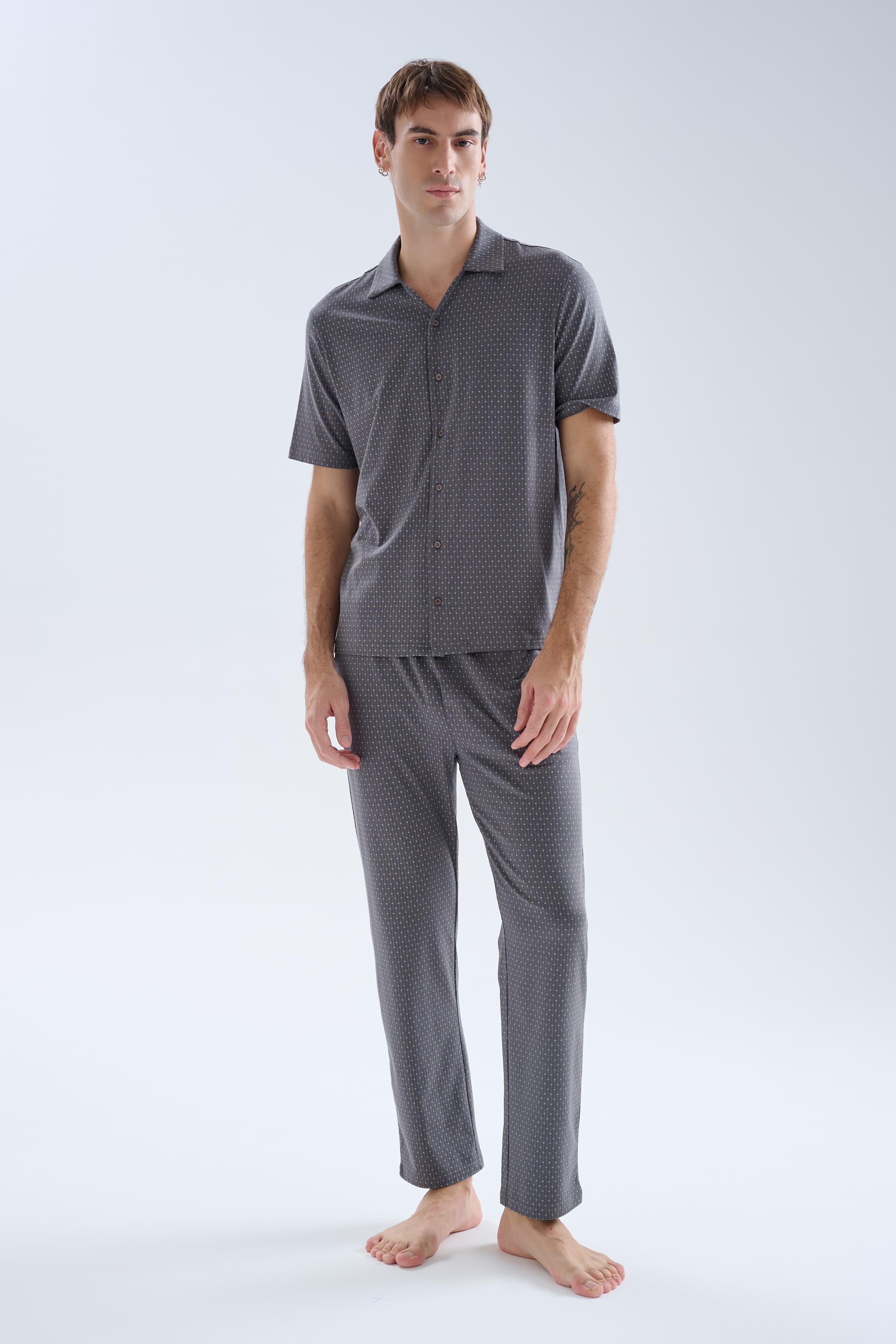 Men's Grey Modal Pajama Set — view 2