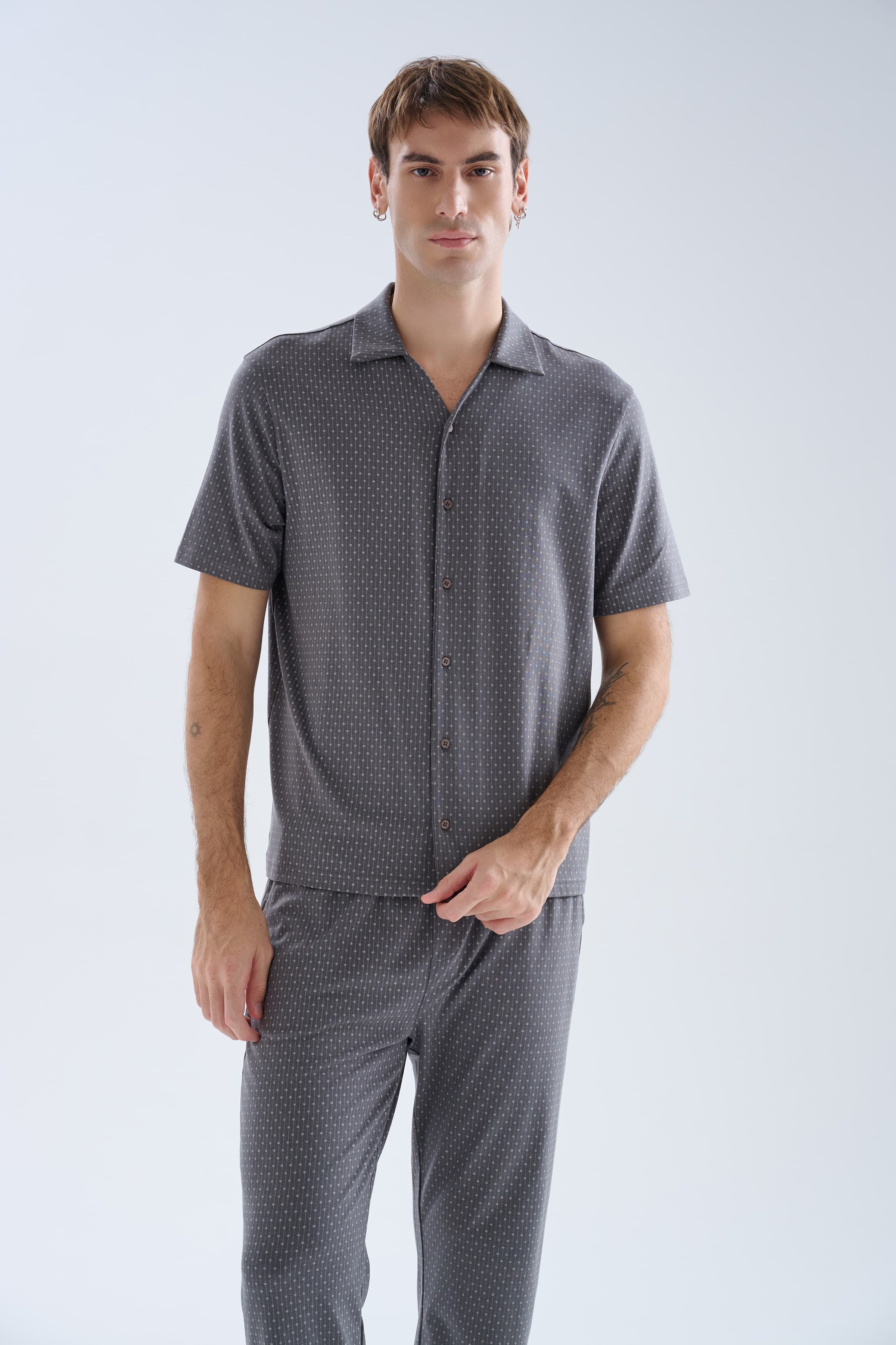Men's Grey Modal Pajama Set — view 3