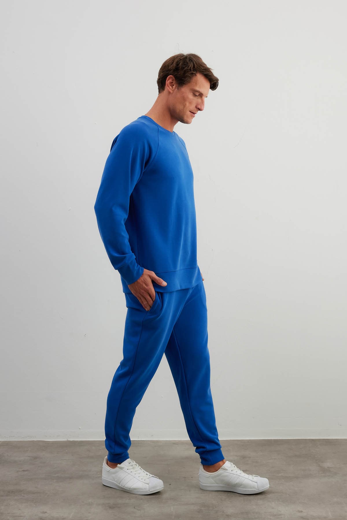 Men's Blue Modal Sweatshirt — view 3