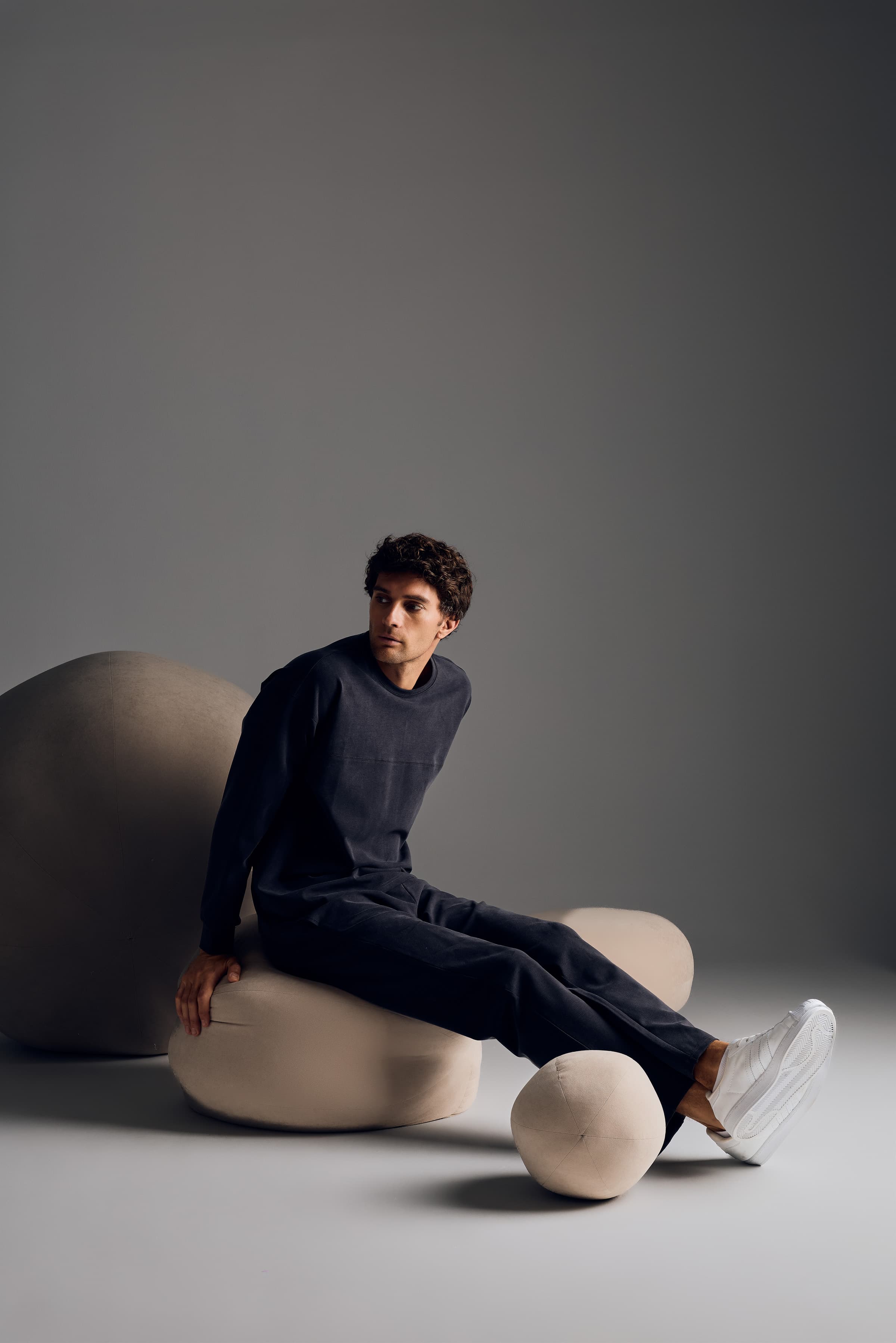 Men's Black Modal Sweatshirt — view 1