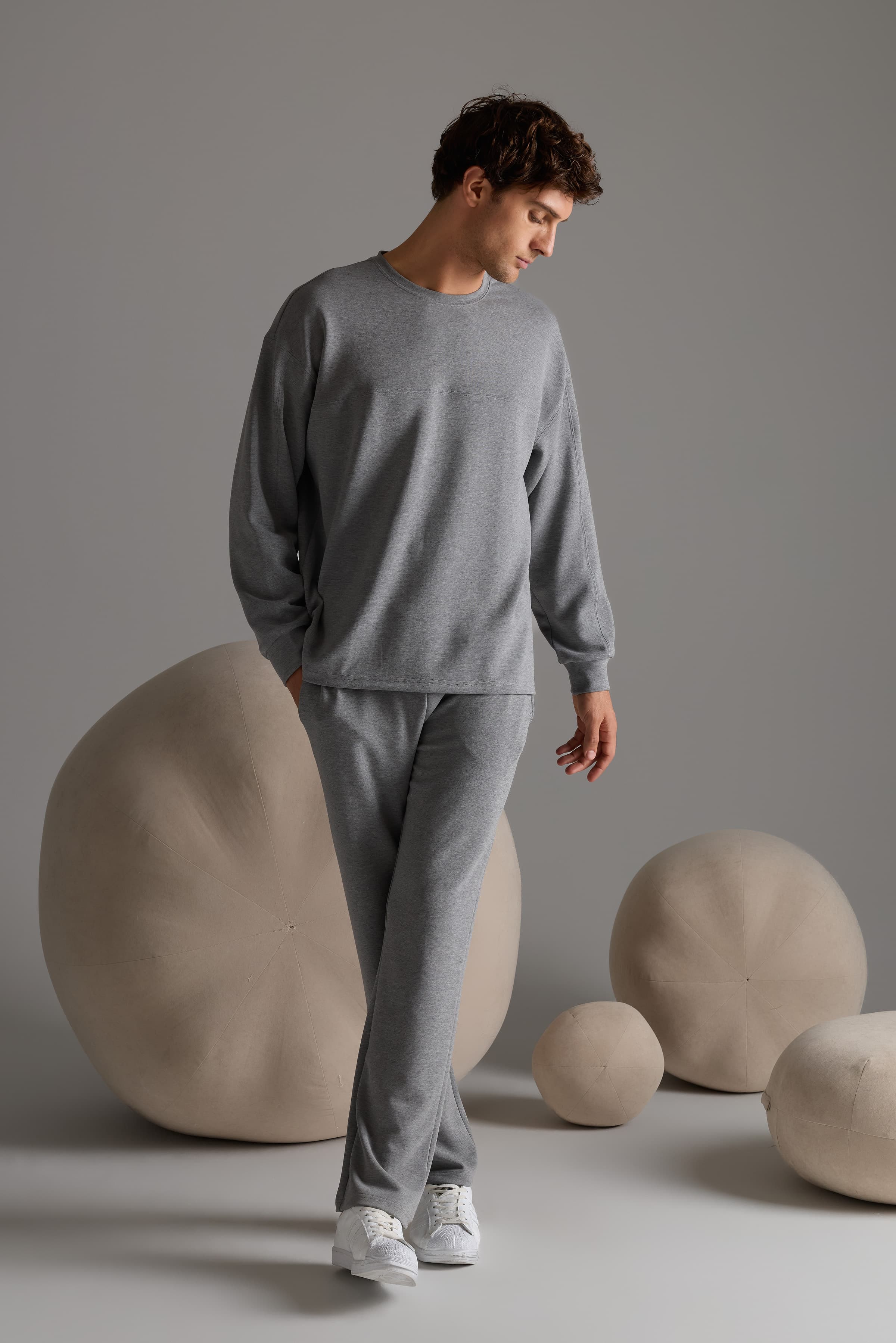 Men's Grey Modal Sweatshirt — view 1