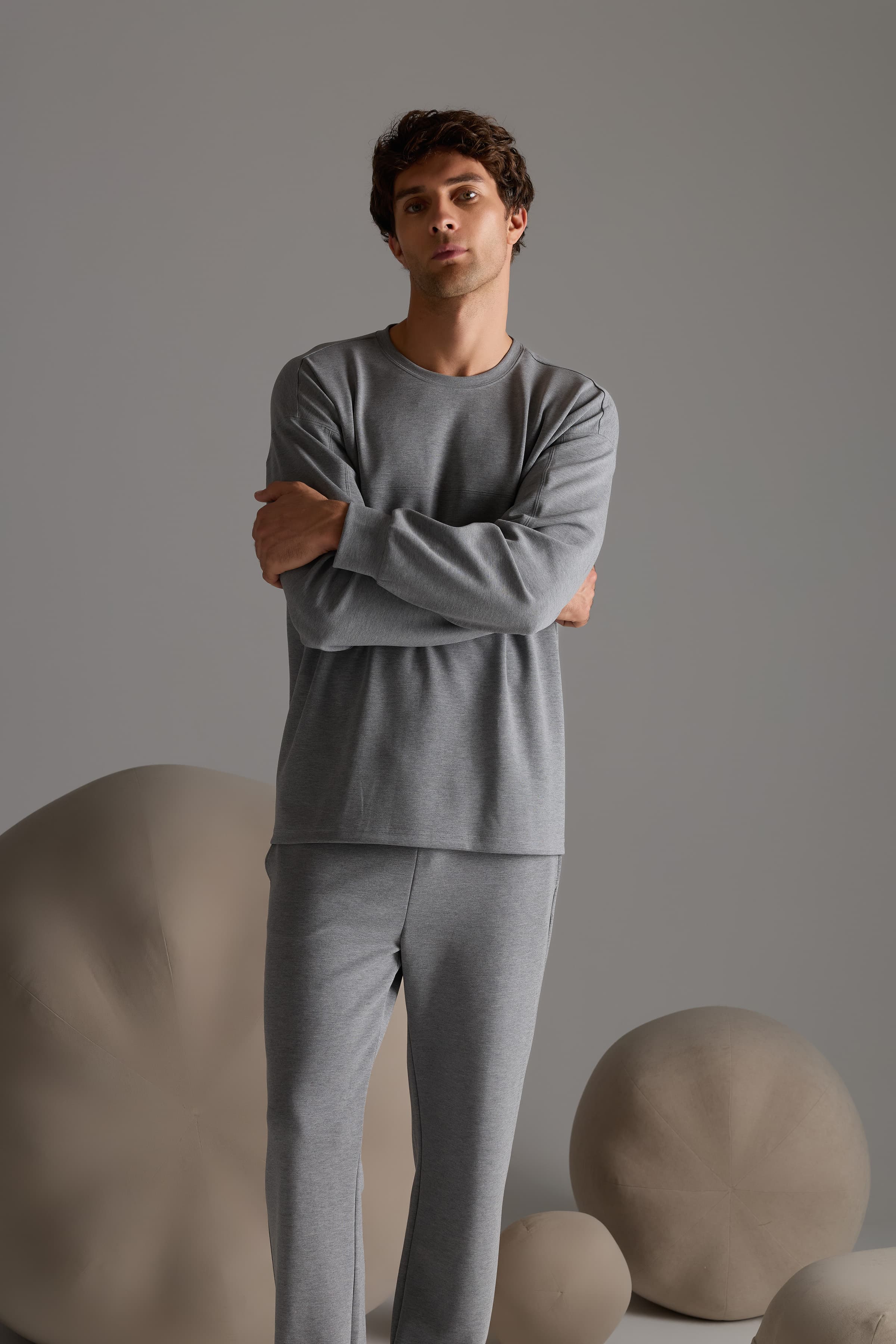 Men's Grey Modal Sweatshirt — view 2