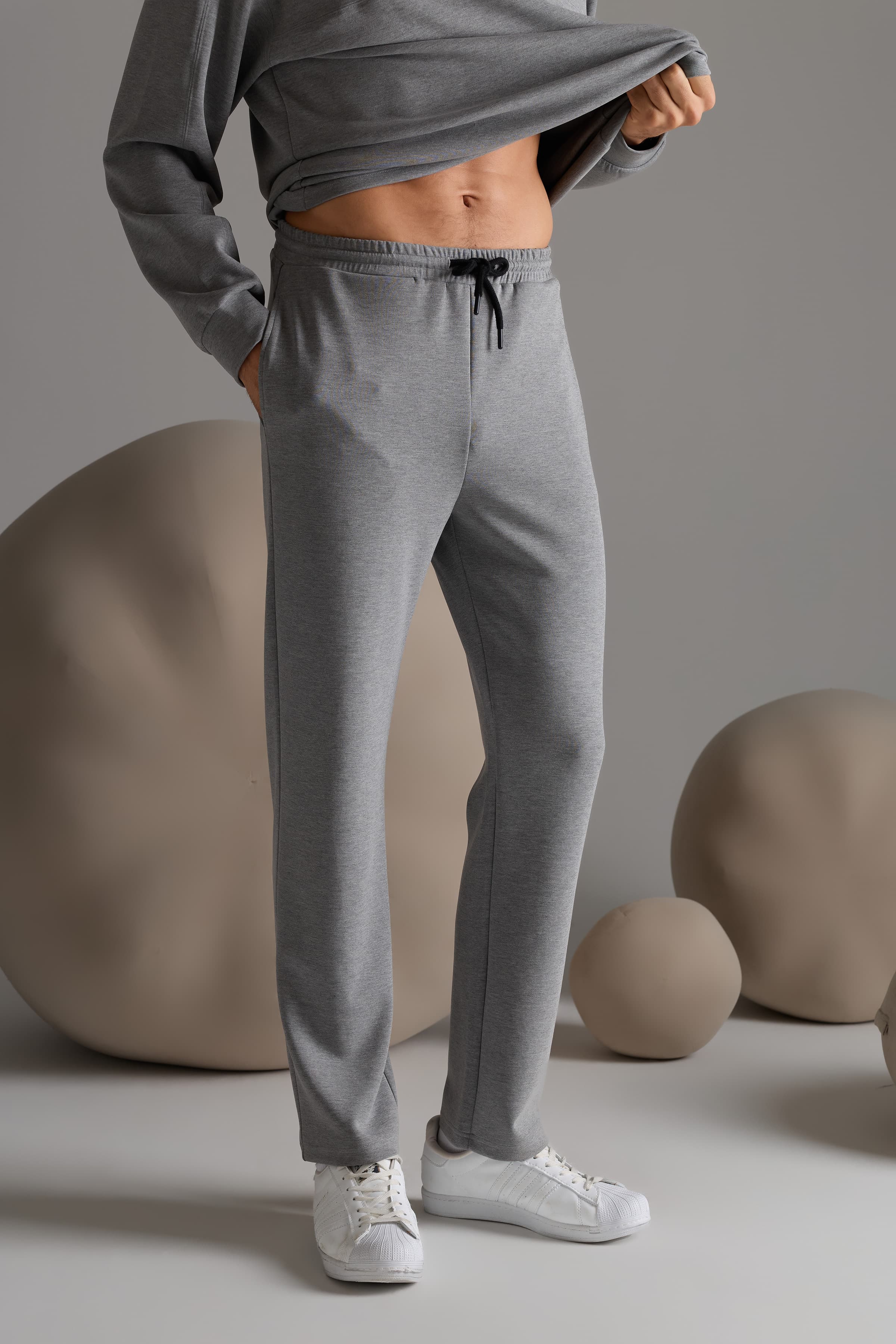 Men's Grey Modal Trousers — view 1