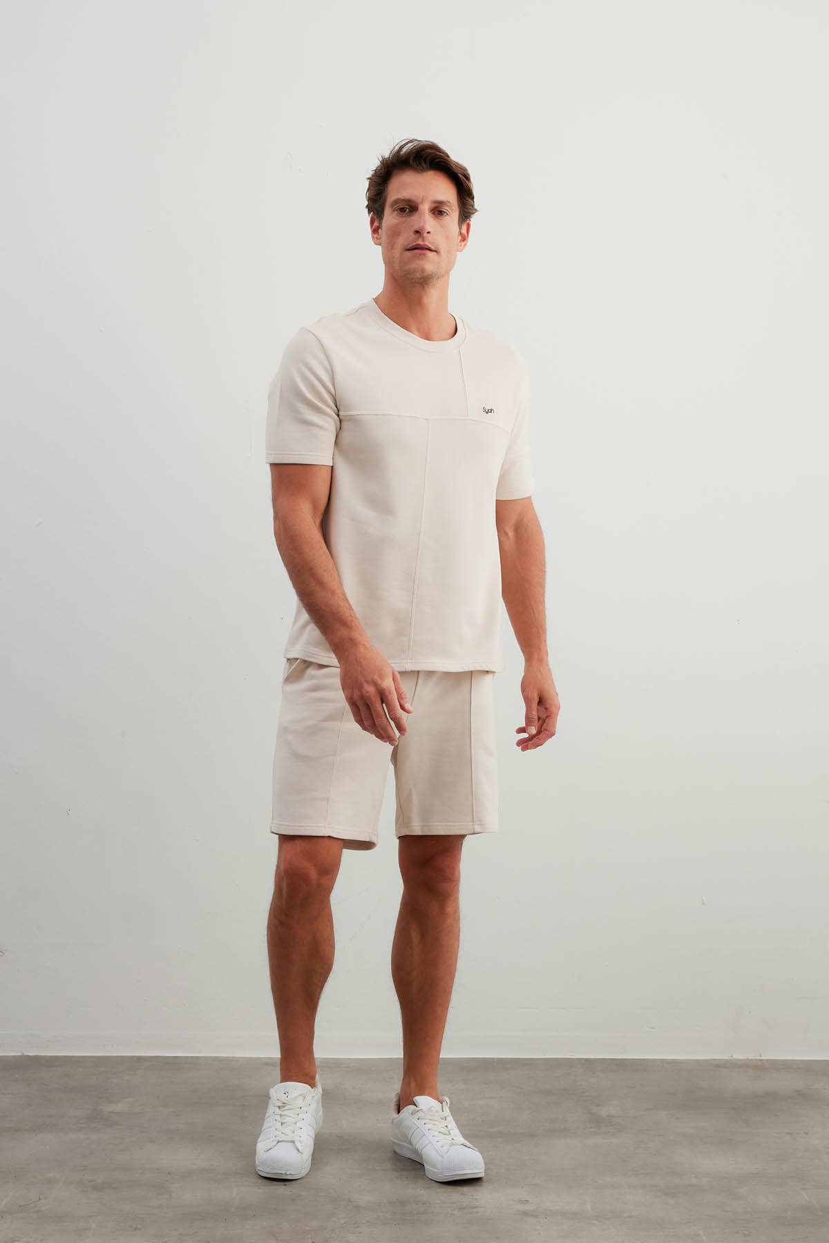Men's Beige Cotton Shorts — view 1