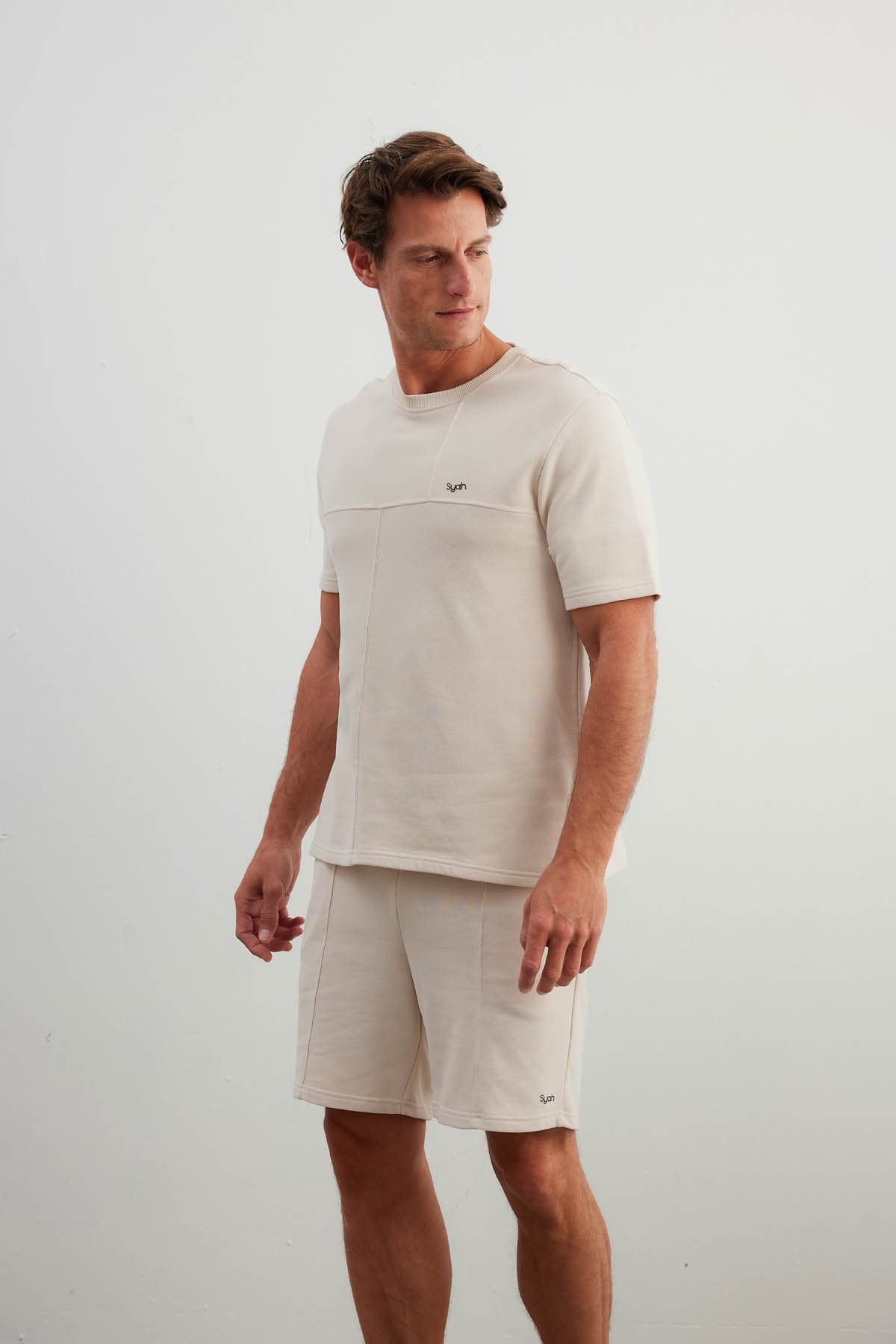 Men's Beige Cotton Shorts — view 4