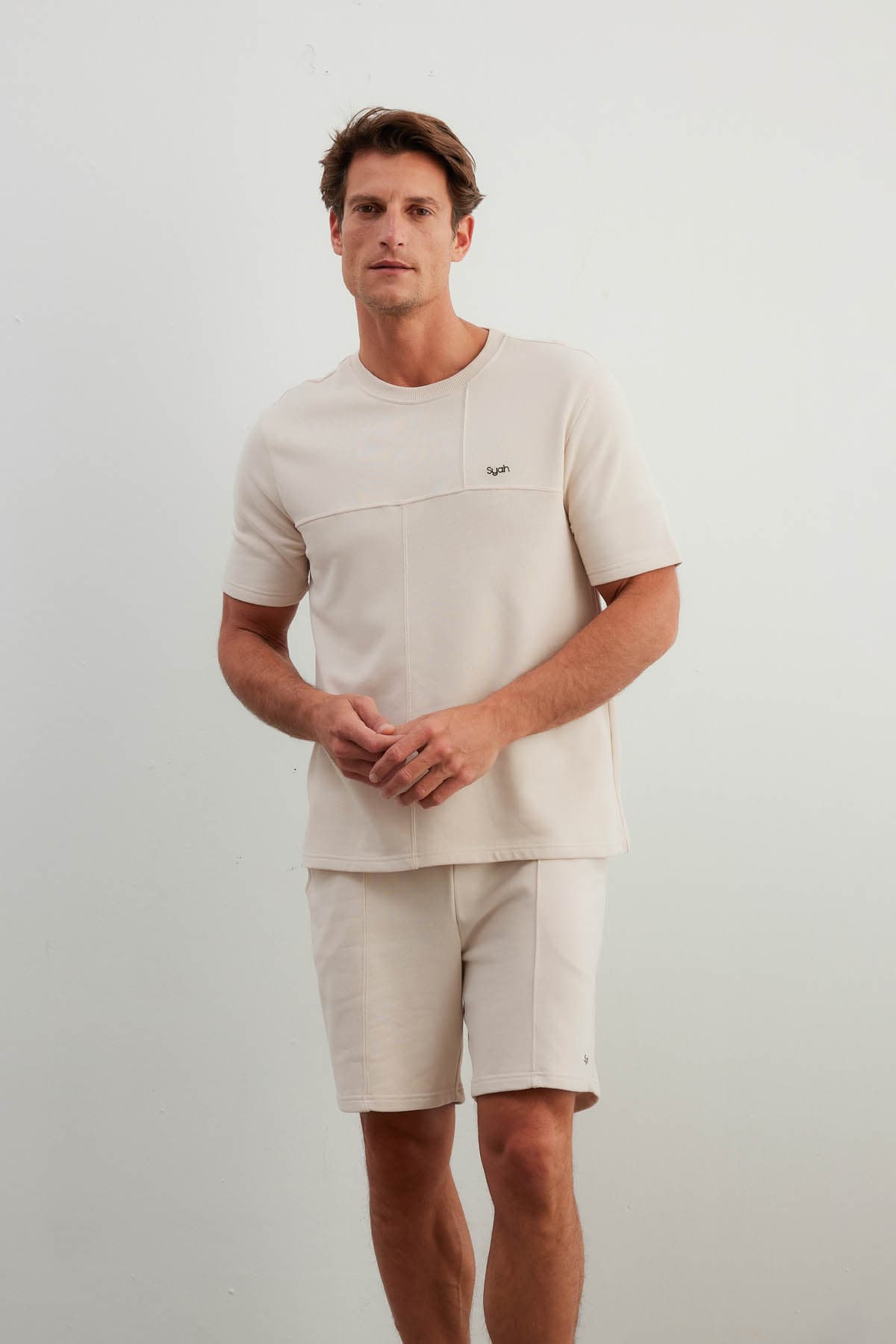Men's Beige Cotton Tee — view 2