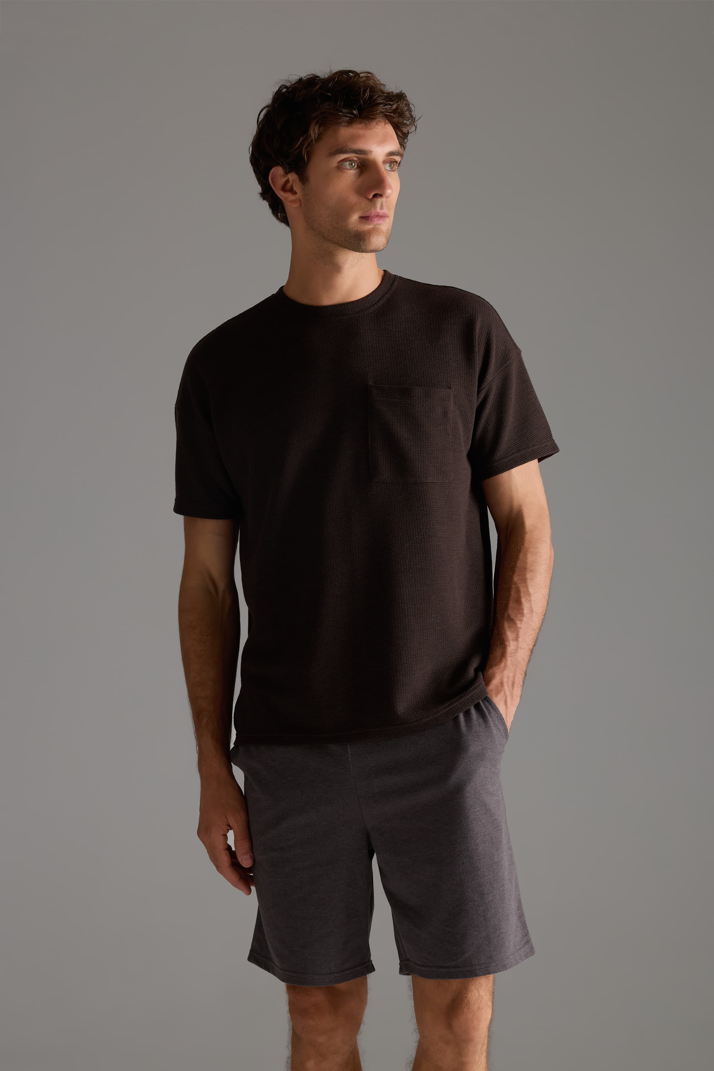 Men's Brown Cotton Shorts — view 2