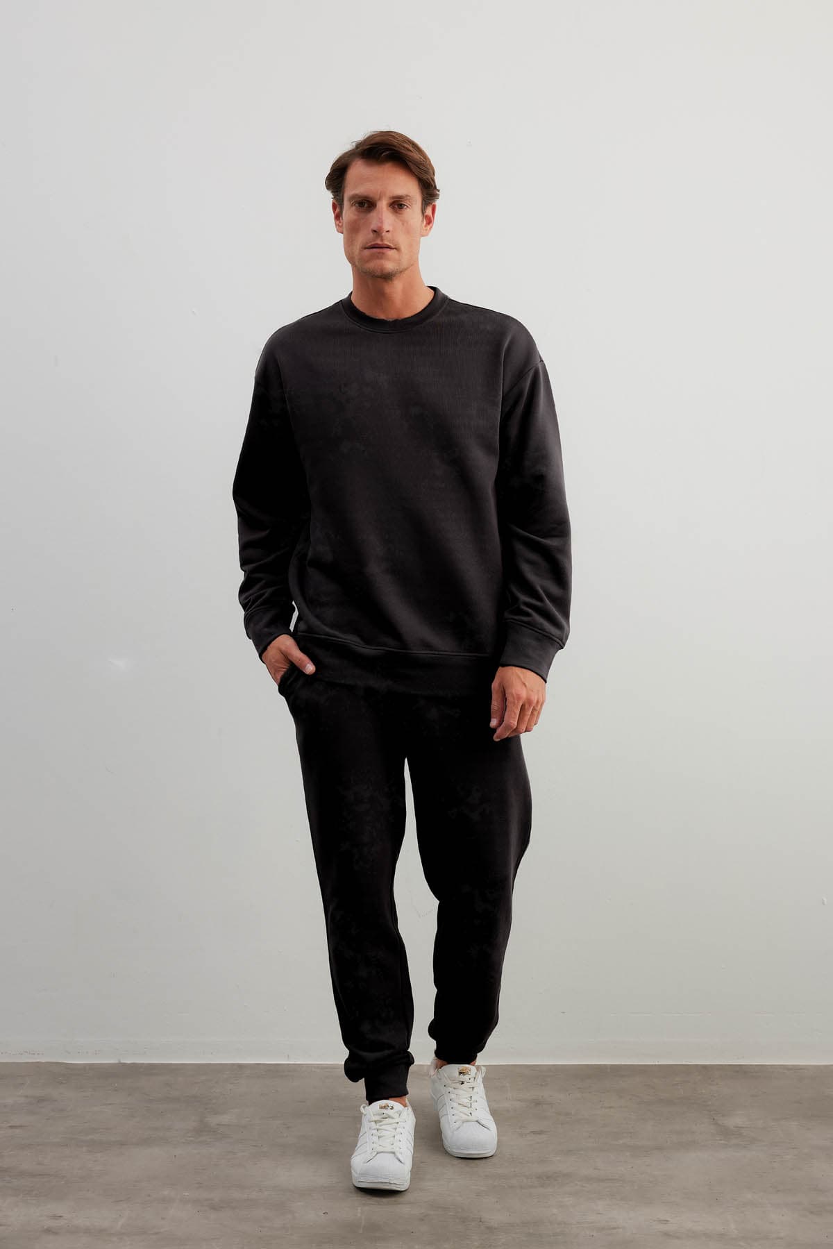 Men's Black Cotton Sweatshirt — view 1