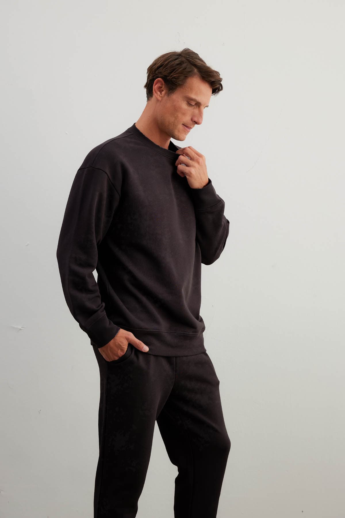 Men's Black Cotton Sweatshirt — view 4
