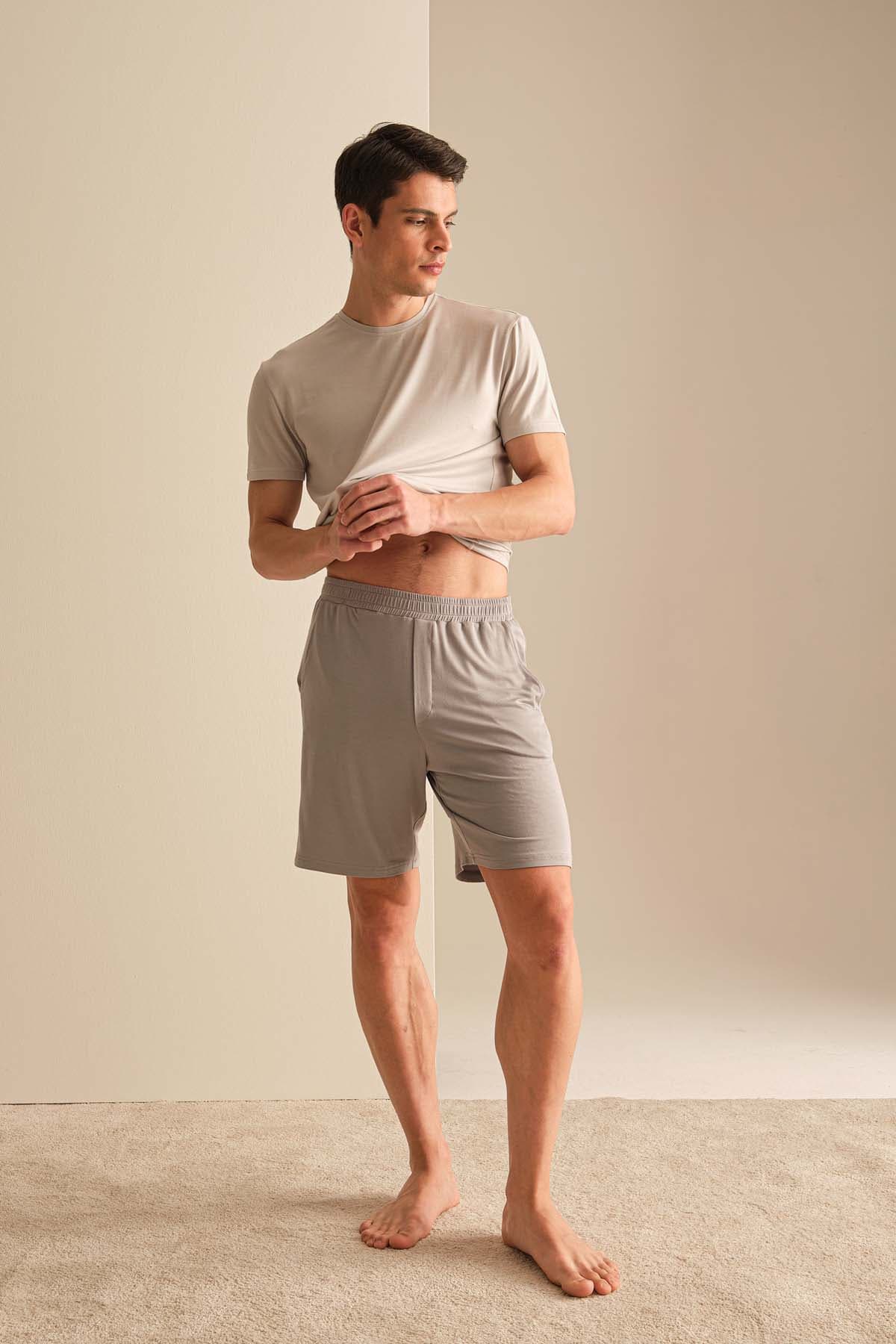 Men's Grey Modal Shorts — view 1