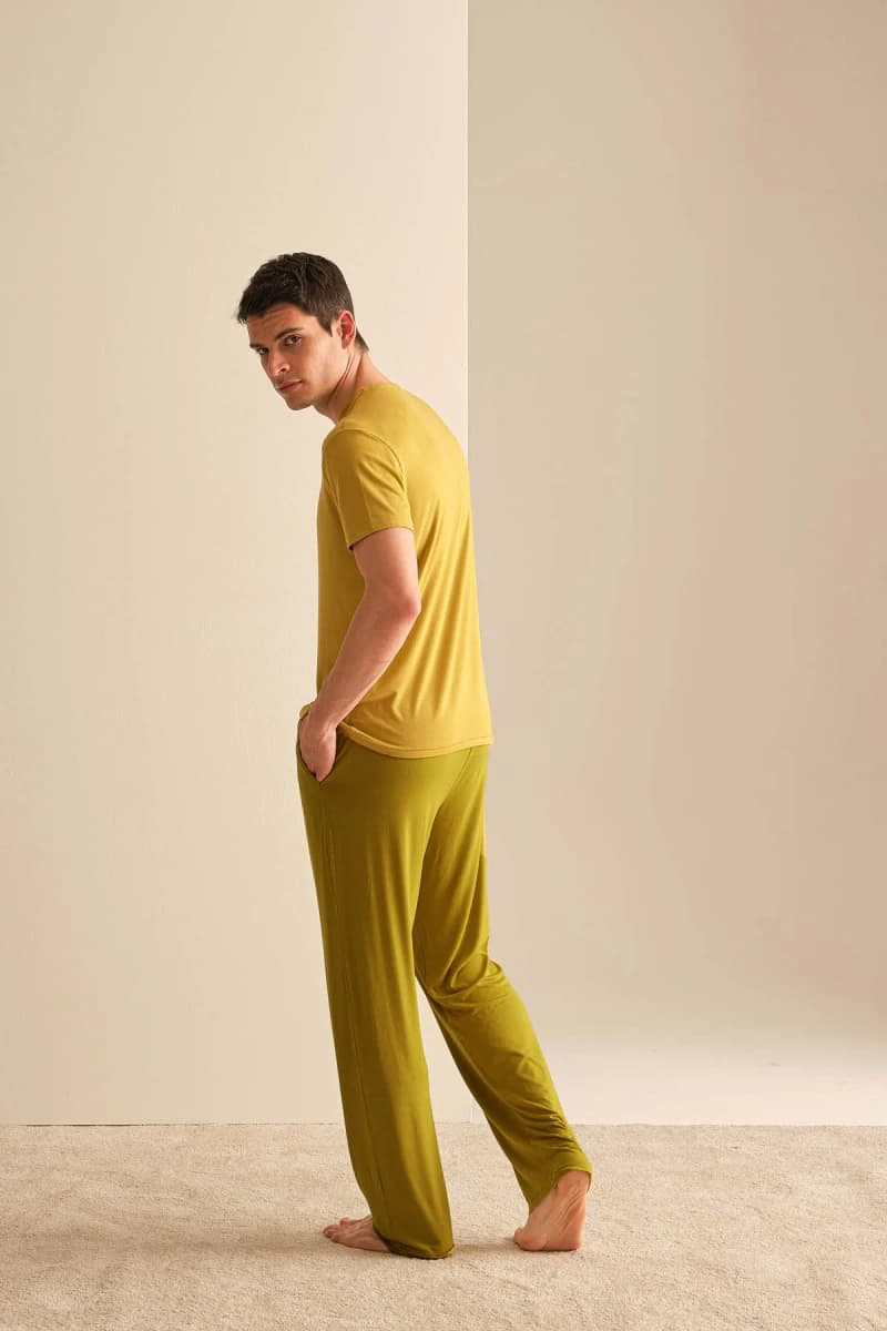 Men's Green Modal Trousers — view 4