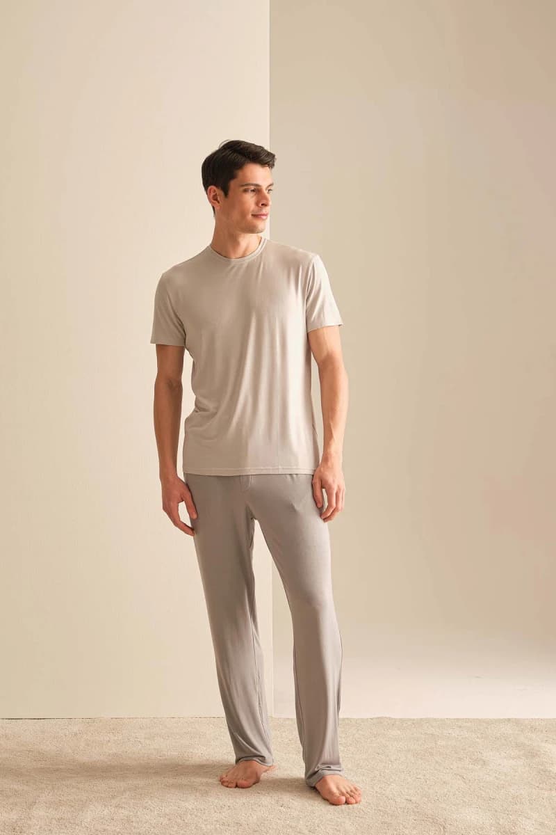 Men's Grey Modal Trousers — view 1