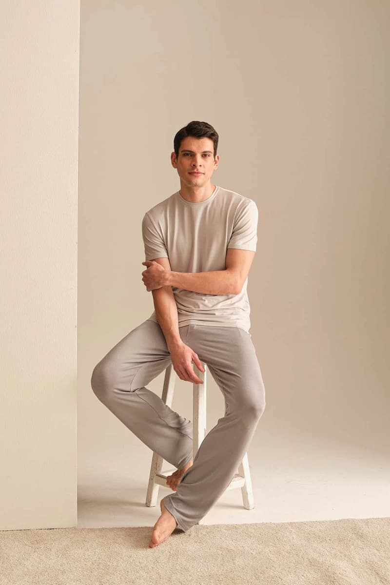 Men's Grey Modal Trousers — view 2