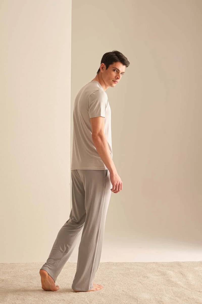 Men's Grey Modal Trousers — view 3
