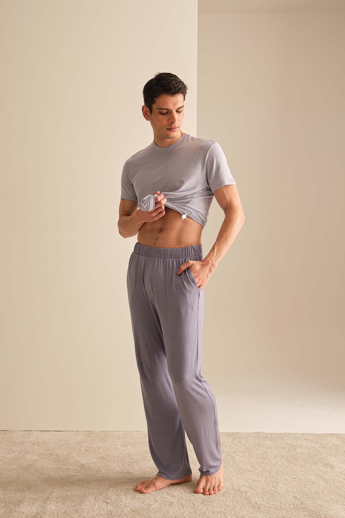 Men's Lilac Modal Trousers — view 2