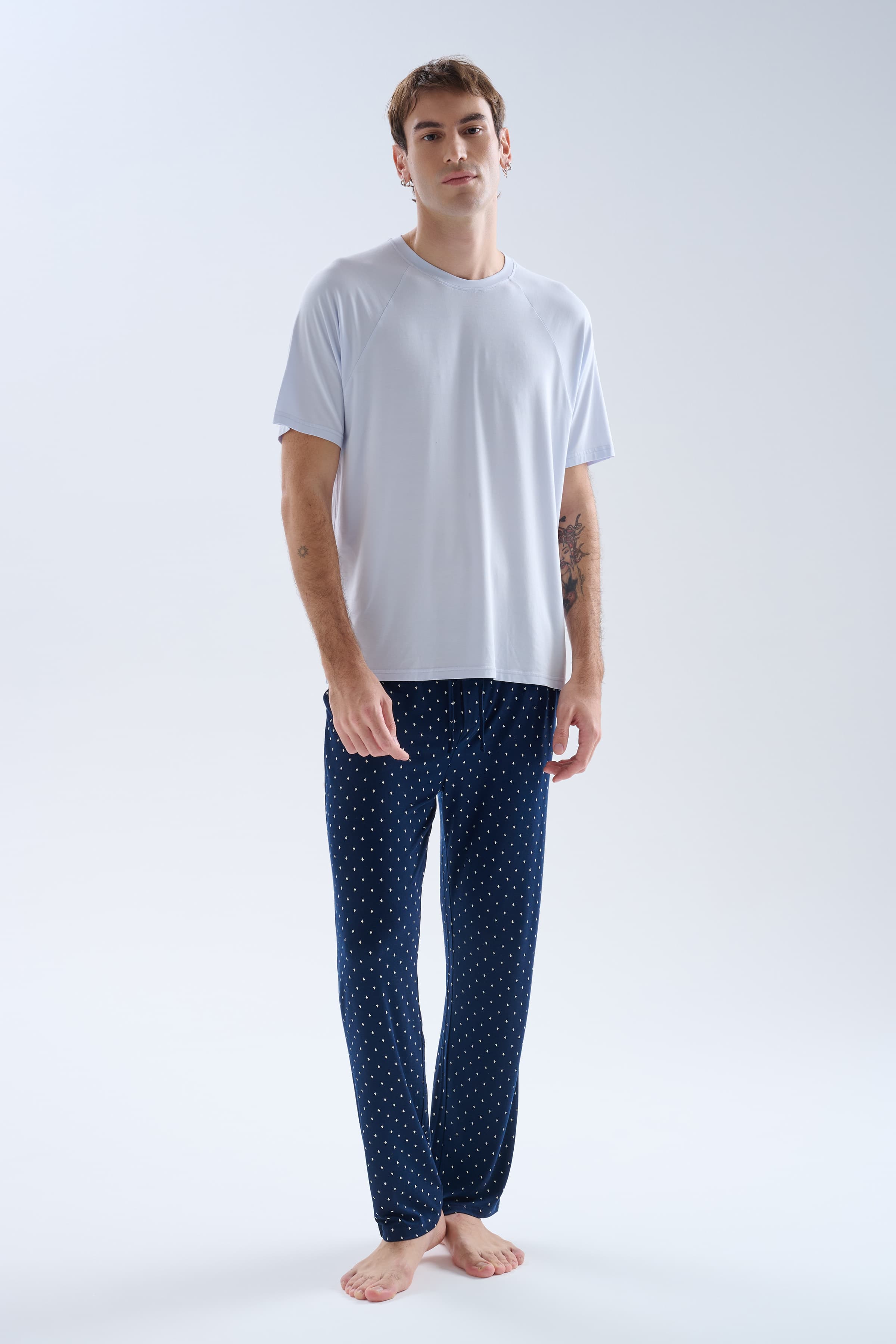Men's Blue Modal Pajama Set — view 2