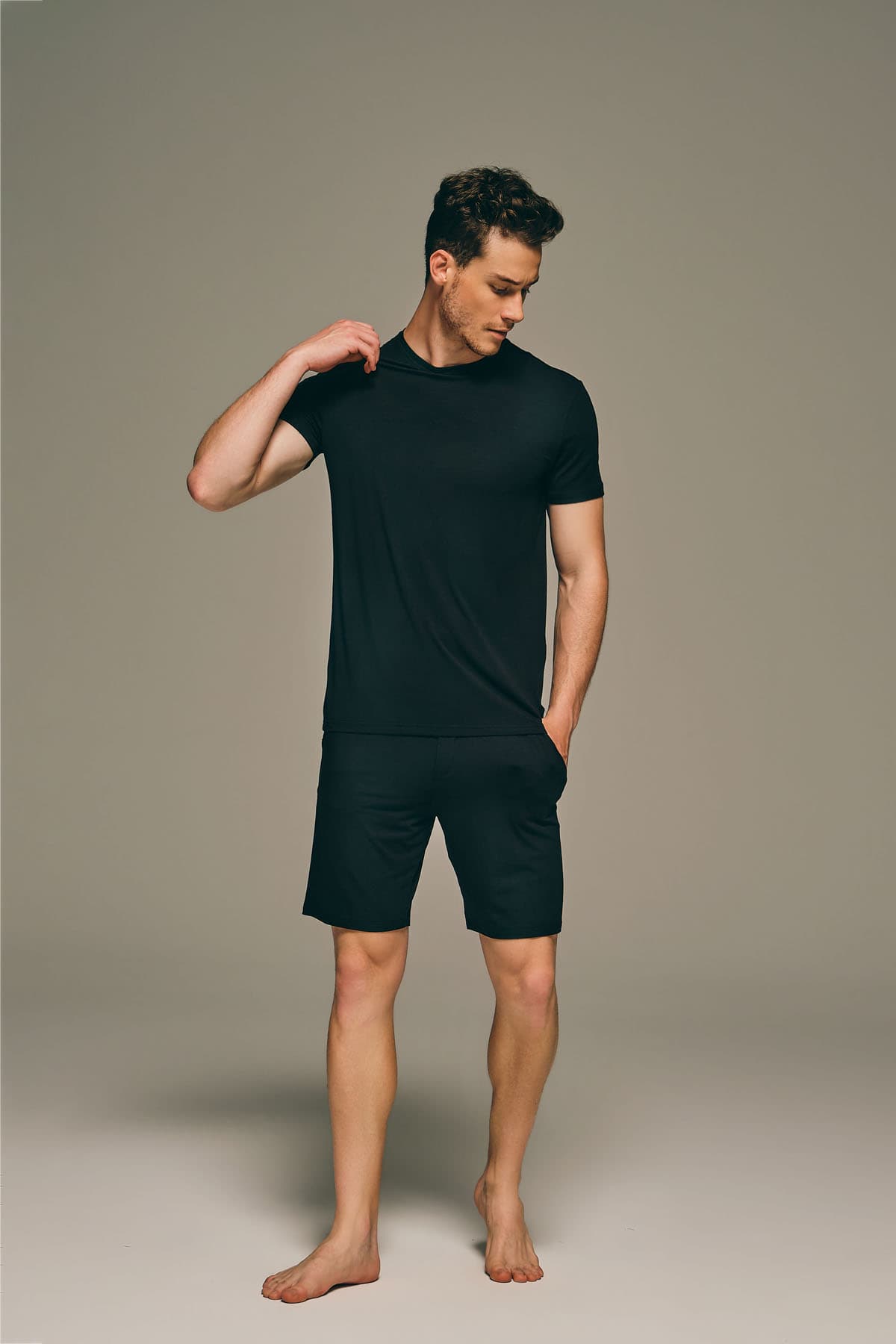 Men's Black Modal Shorts — view 3