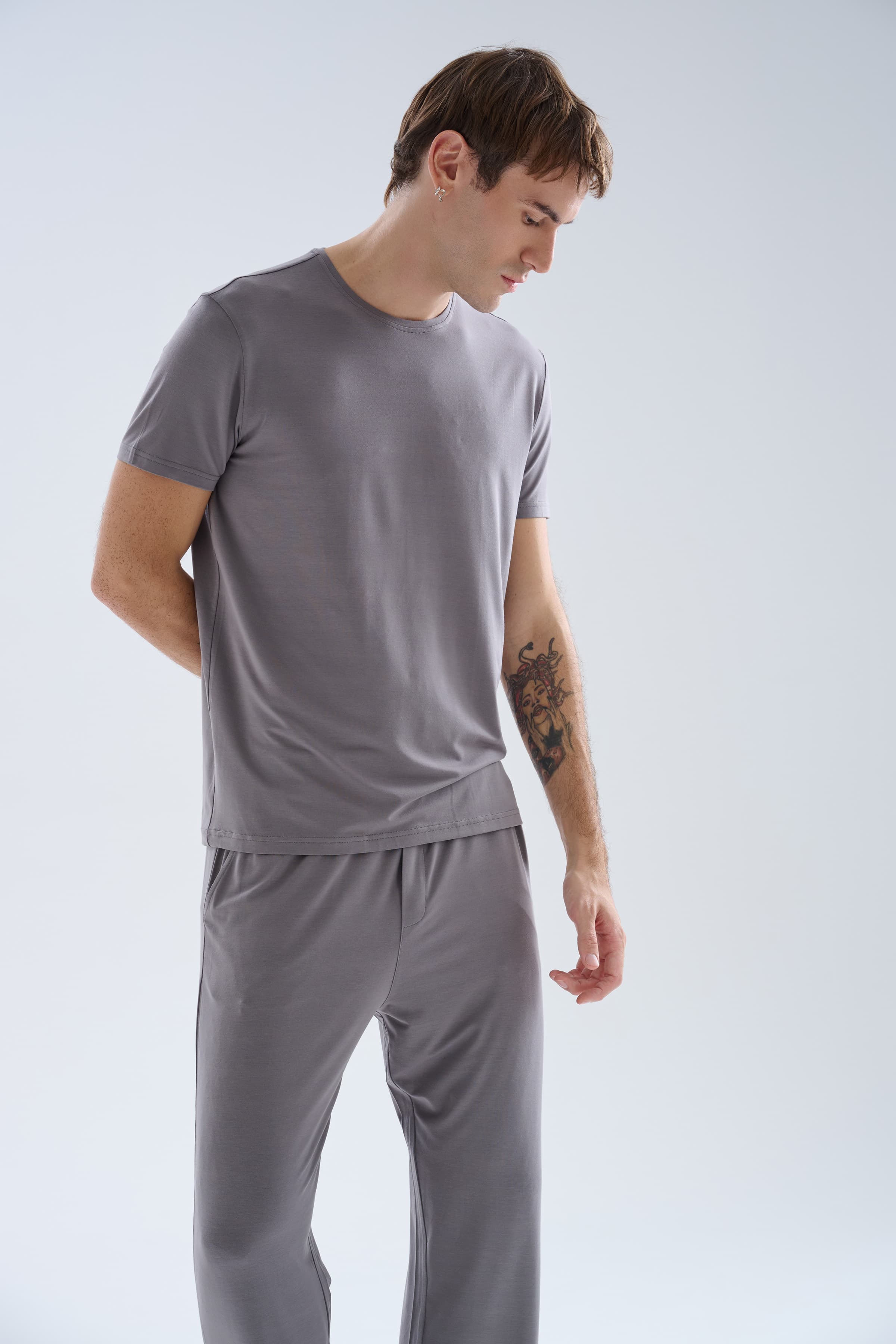 Men's Grey Modal Tee — view 4