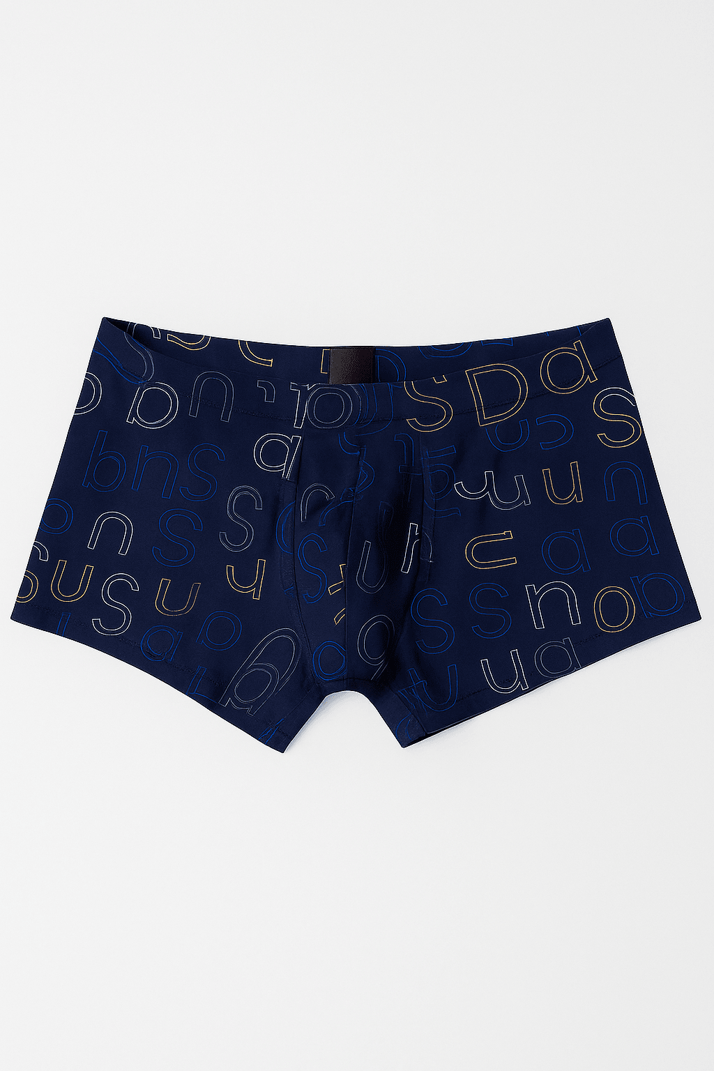 Men's Navy Patterned Cotton Boxer — view 1