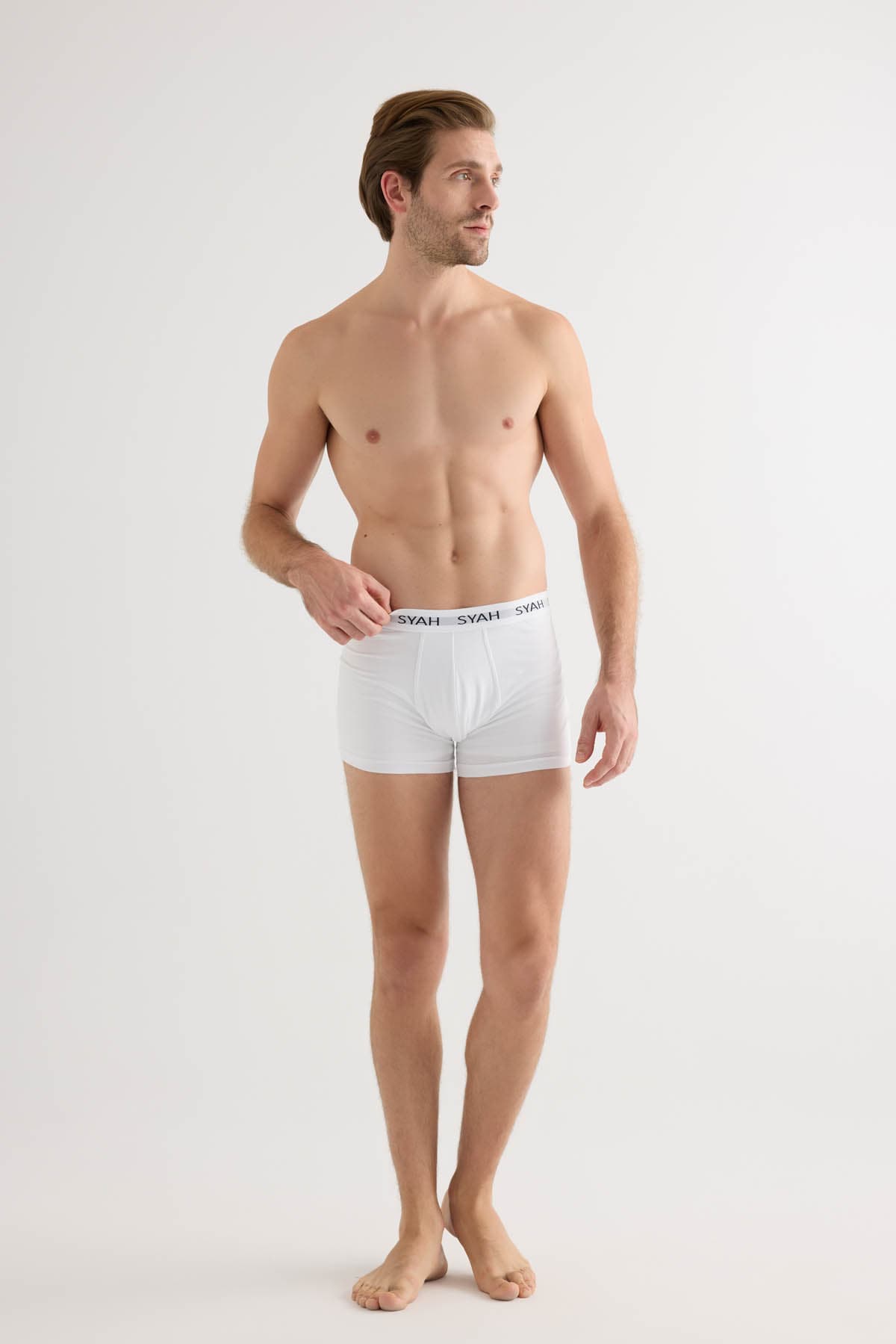Men's White Cotton Boxer — view 1