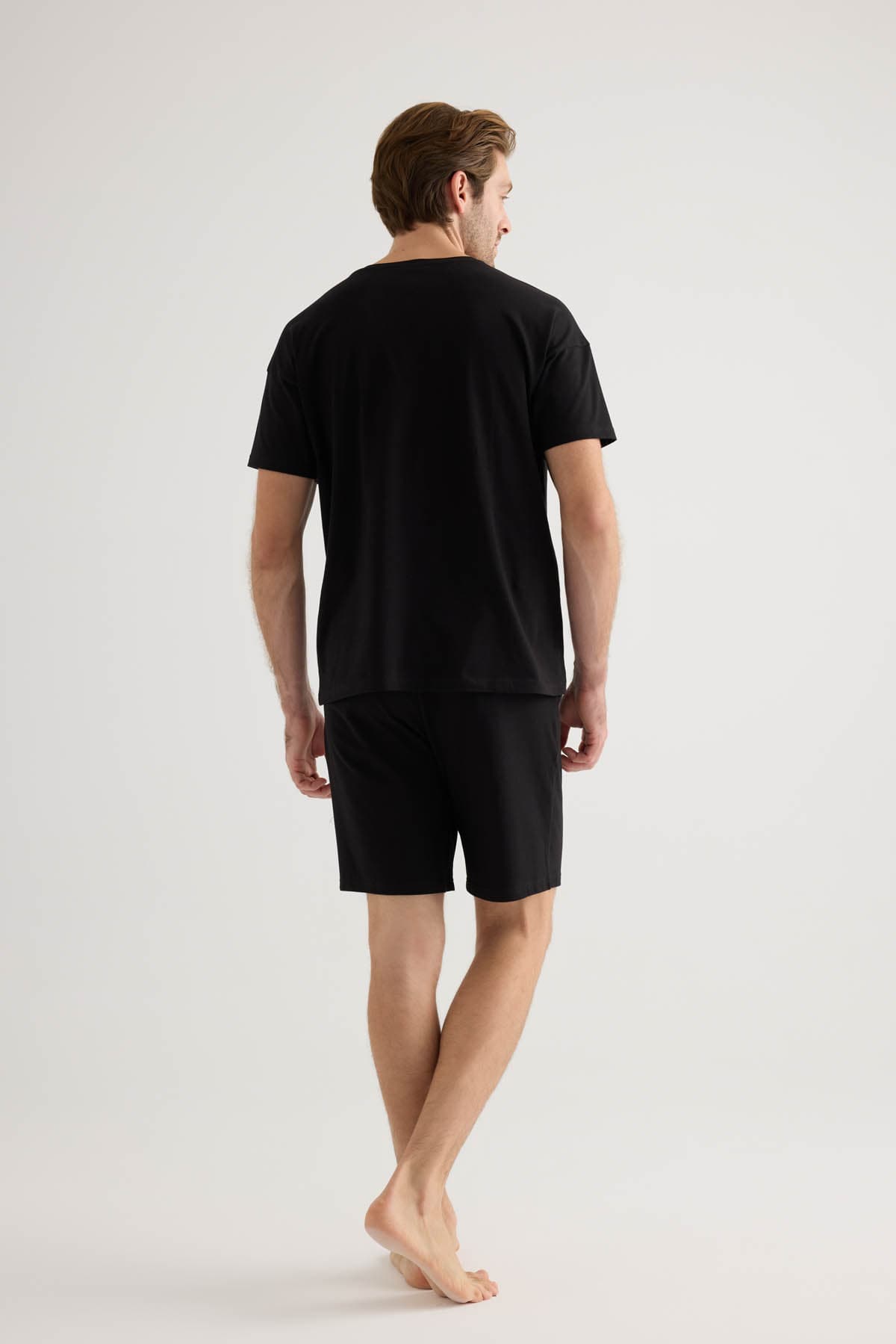 Men's Black Cotton Pajama Set — view 4
